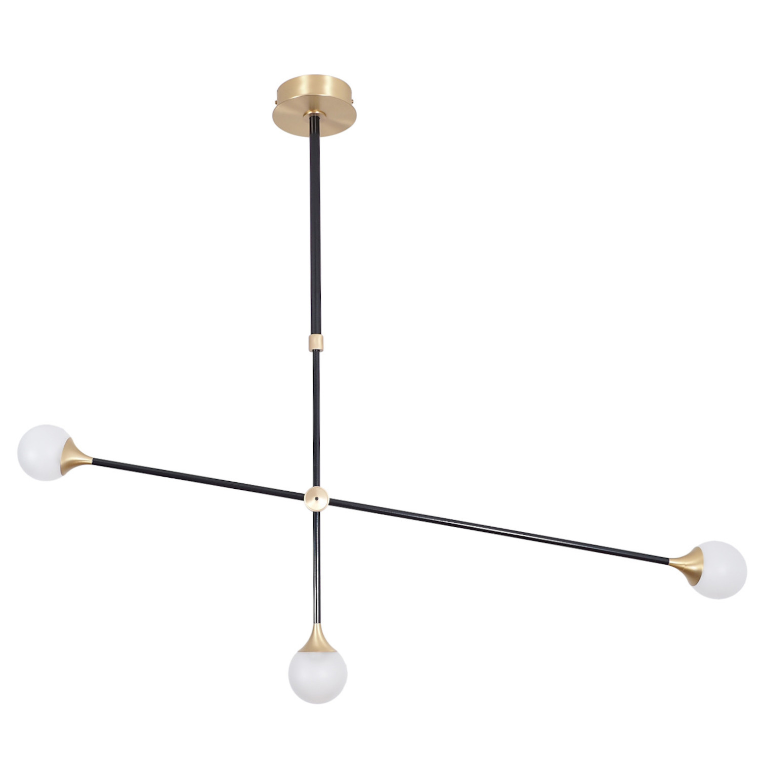 Eleganter Design-Leuchter mit drei Glaskugeln