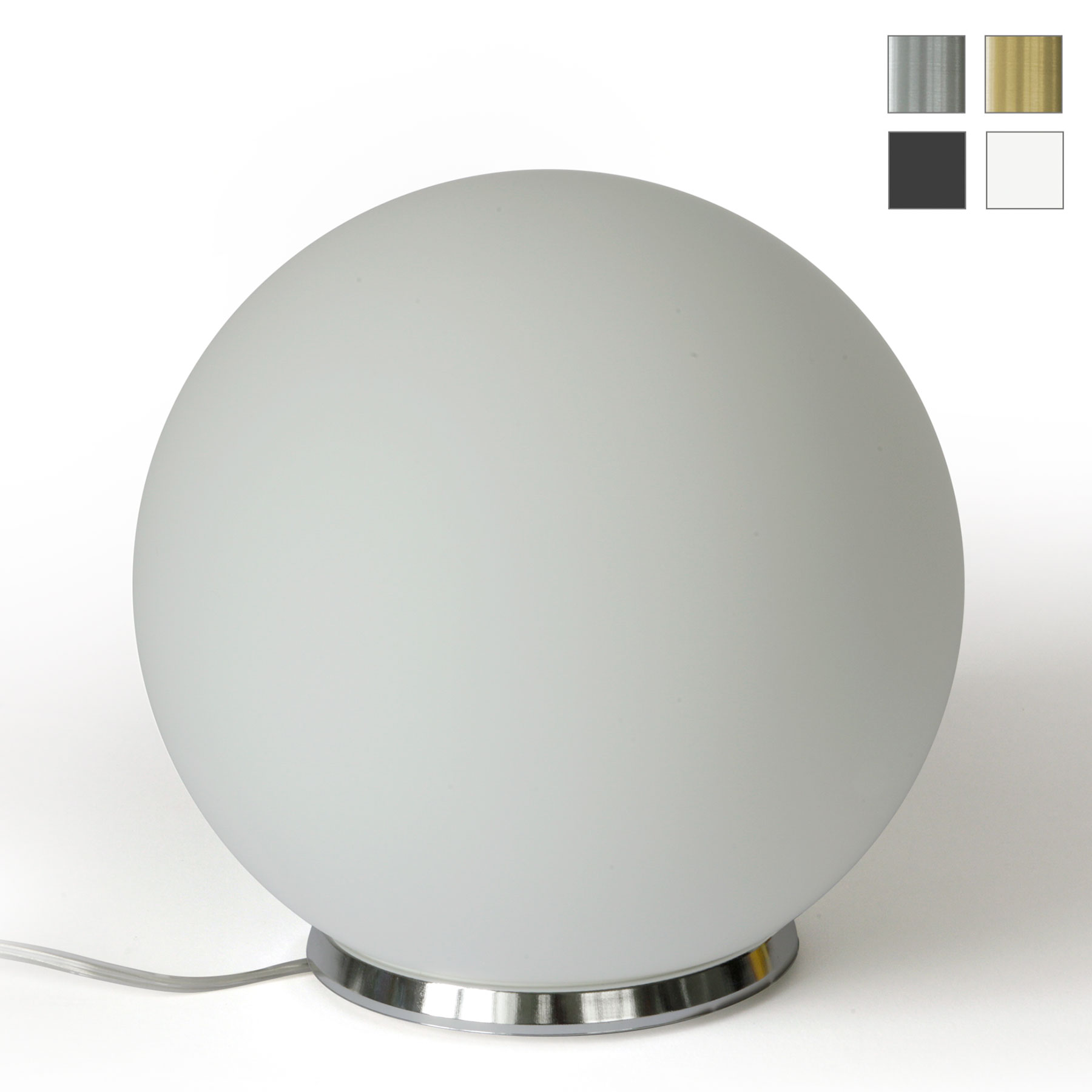 Kugel-Tischleuchte BINA aus Opalglas, Ø 20–30 cm