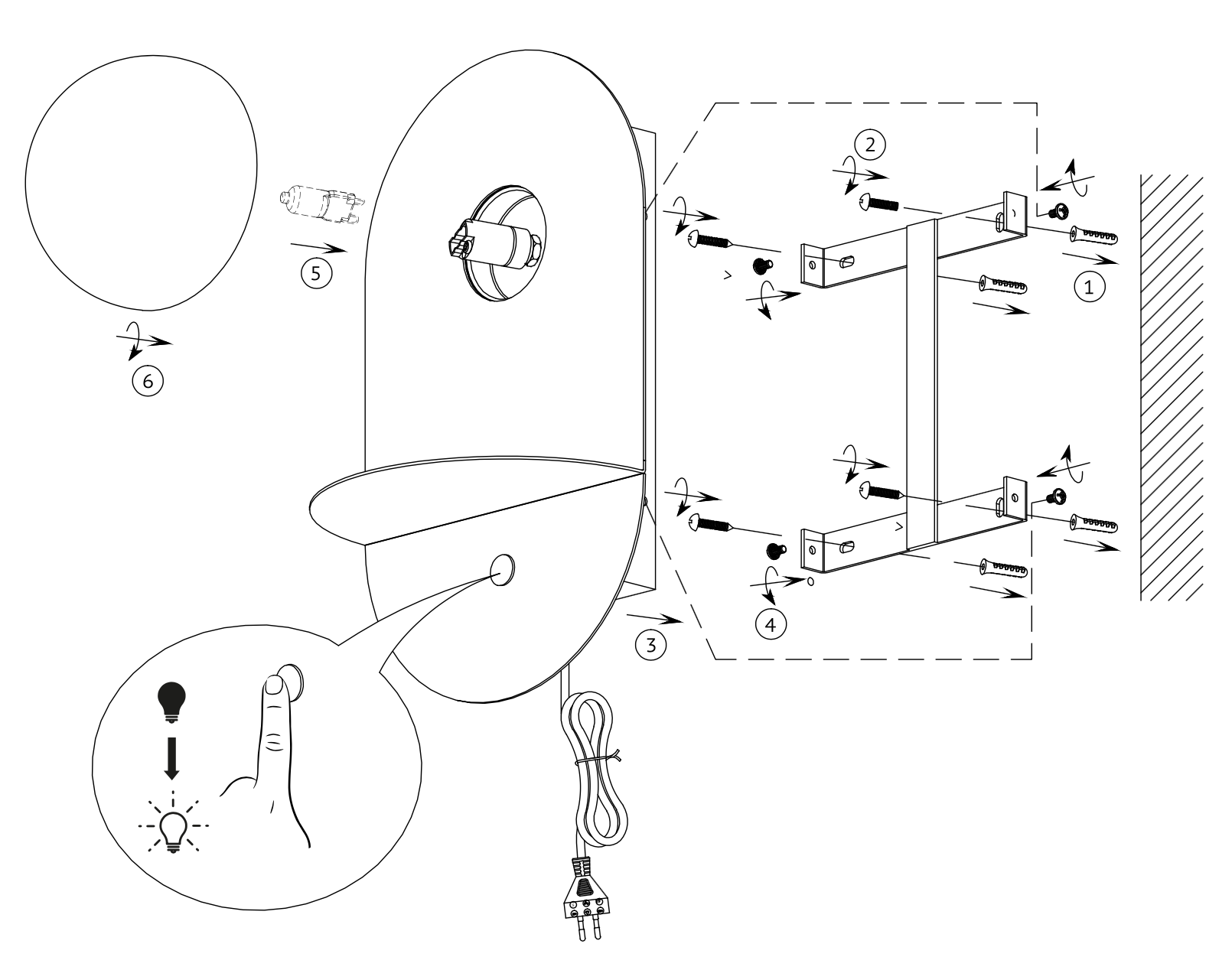 Functional Wall Light with Touch Dimmer and USB-C Port, Fig. 12