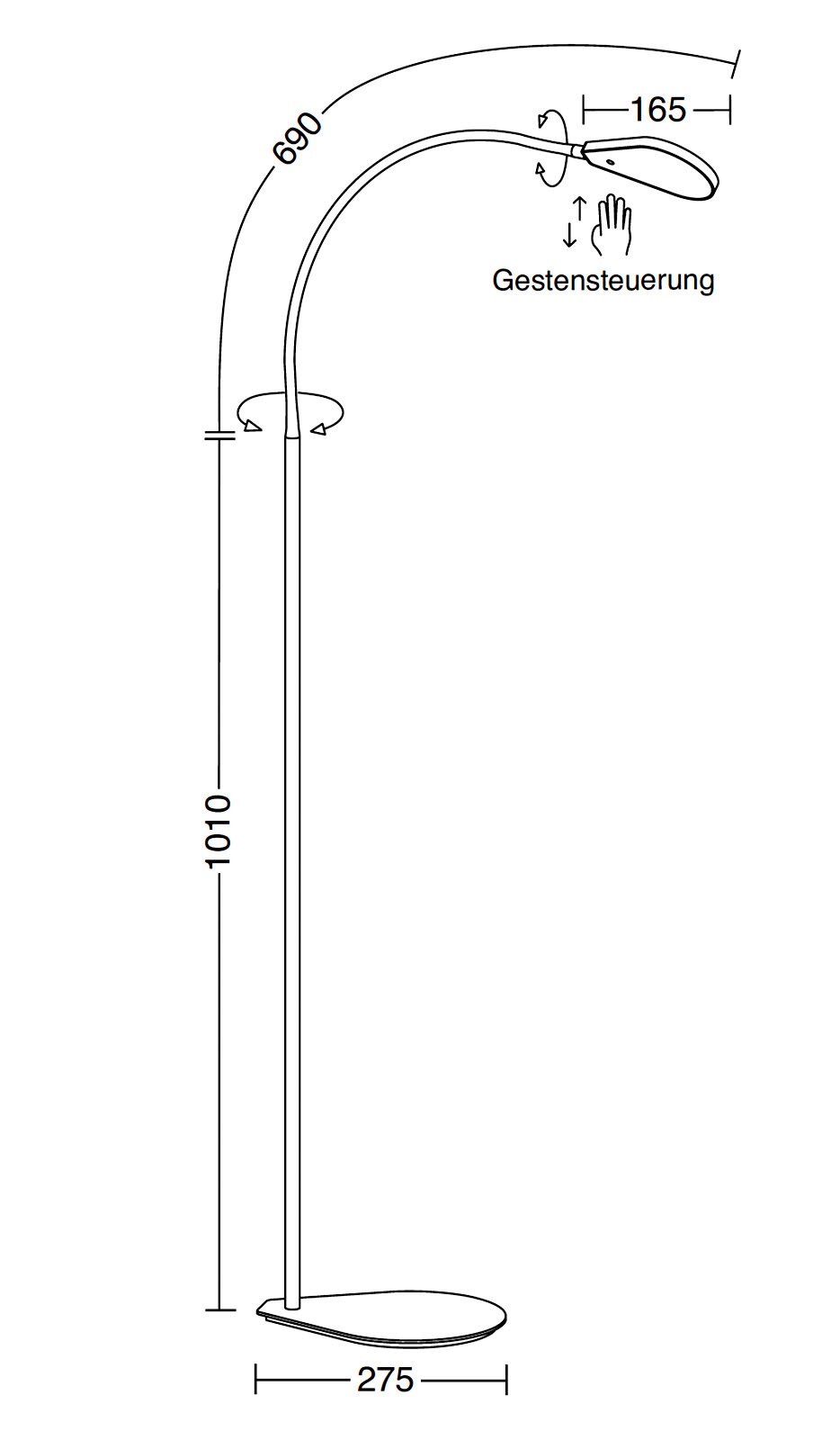 Bright Reading Floor Lamp with Adjustable Flex Arm TYPE S, Fig. 13