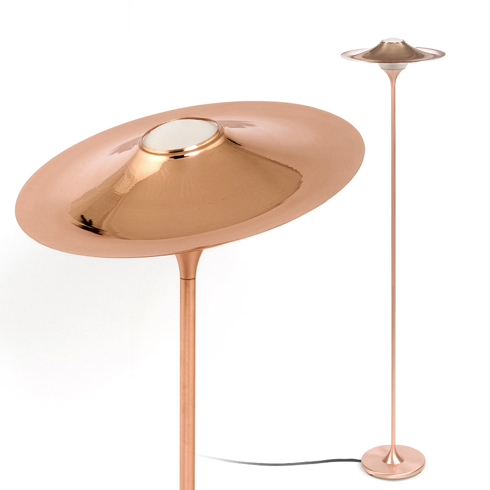 Elegante Stehleuchte mit verstellbarem Hut-Schirm