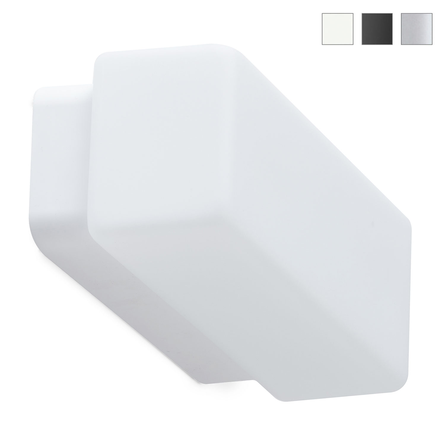 Balkenförmige Opalglas-Wandleuchte FLURA, 22 / 31 cm