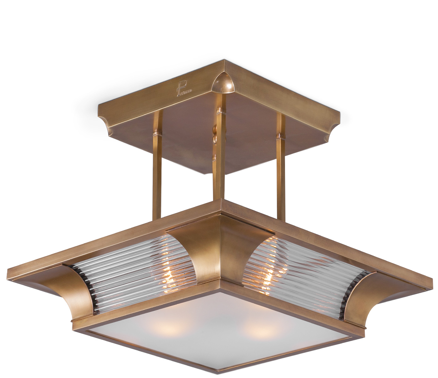 Handgefertigter Art déco-Deckenleuchter mit Kristall-Stäben 50/70 cm