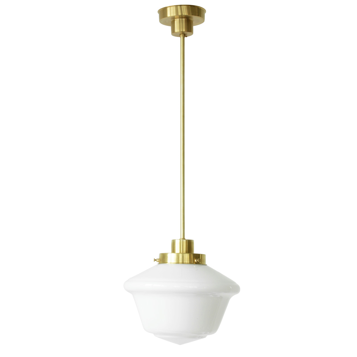 Tube Ceiling Light with white Art Déco glass