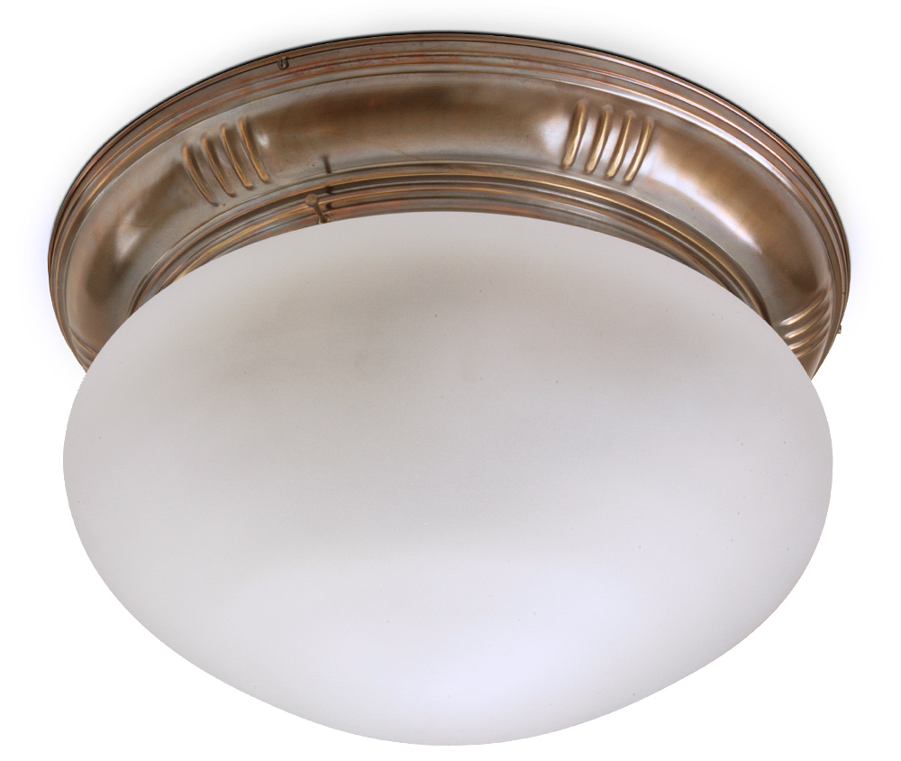 Große Jugendstil-Plafoniere aus Messing PRAG Ø 40 cm