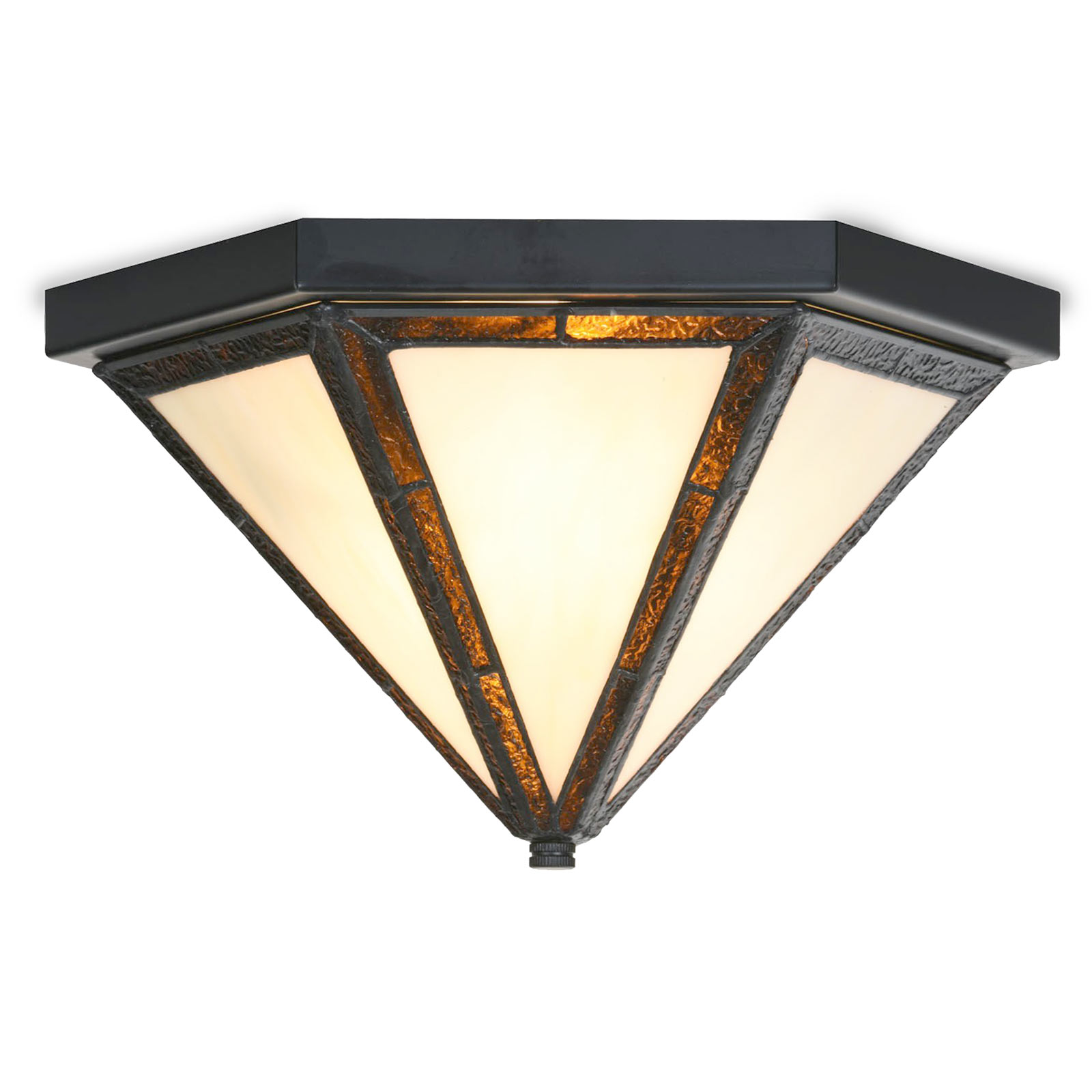 Geometric 6-Sided Ceiling Light Made of Glass Panes