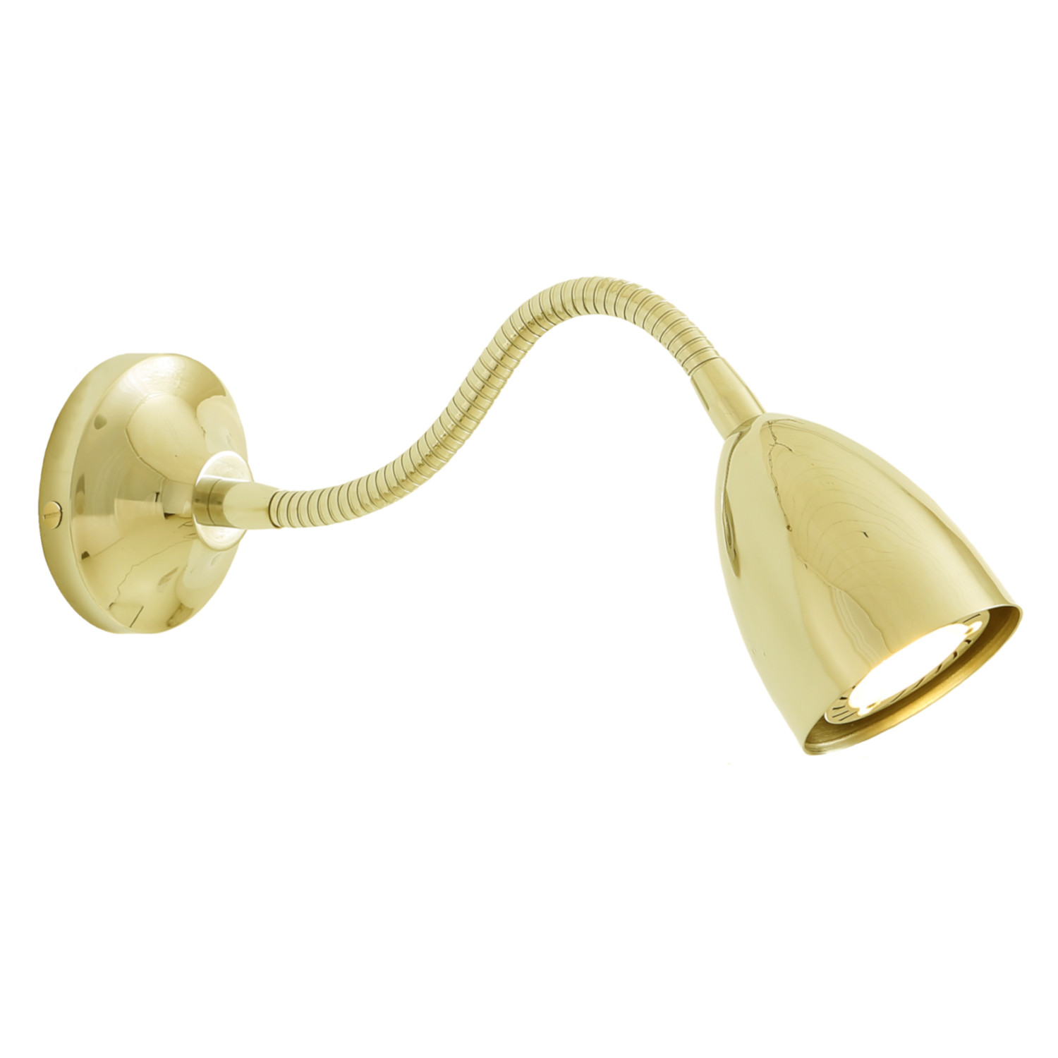 Einstellbare Wandleuchte mit Flex-Arm, div. Messing-Varianten: hier Messing poliert