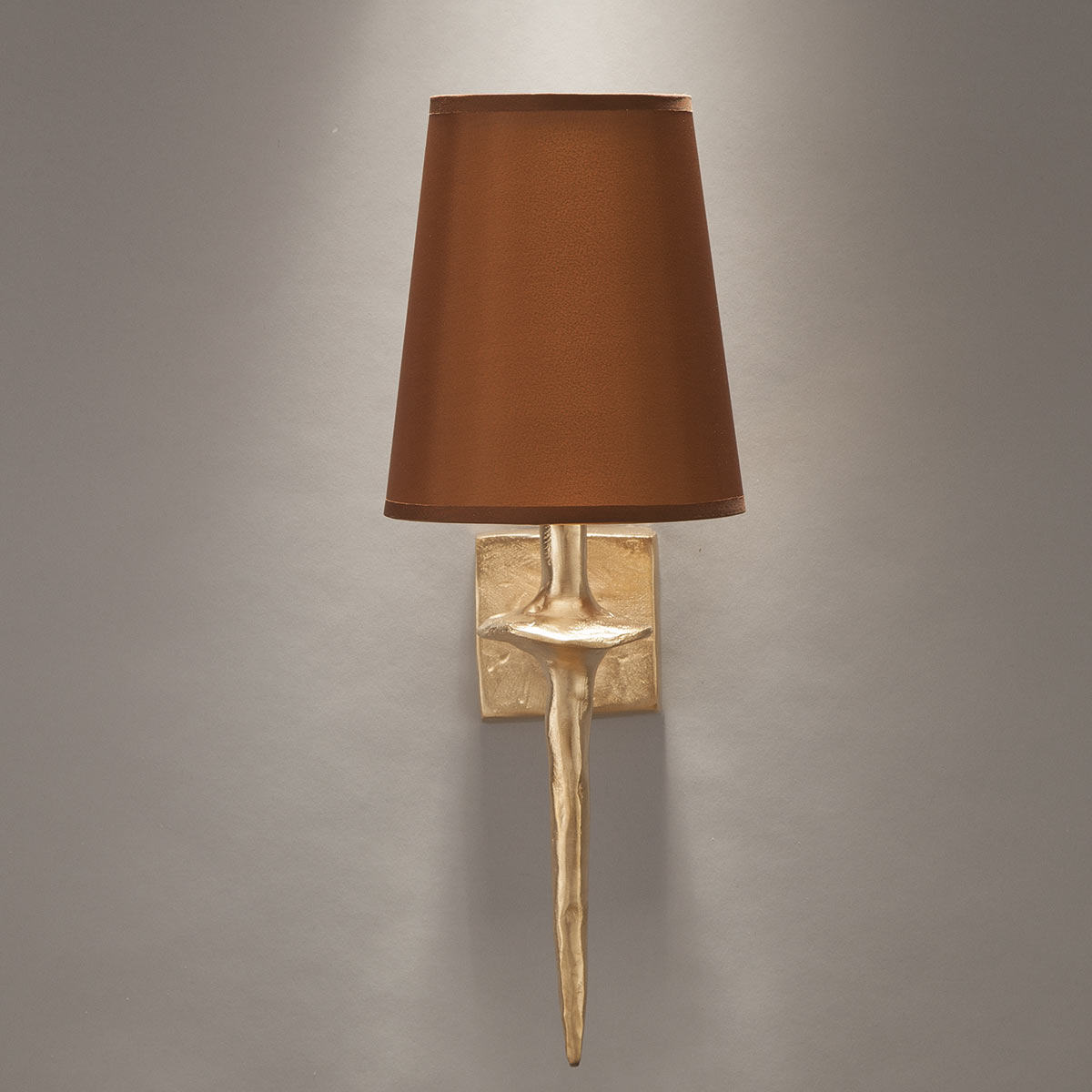 Bronze-Wandleuchte MANCHA 38 mit Textilschirm
