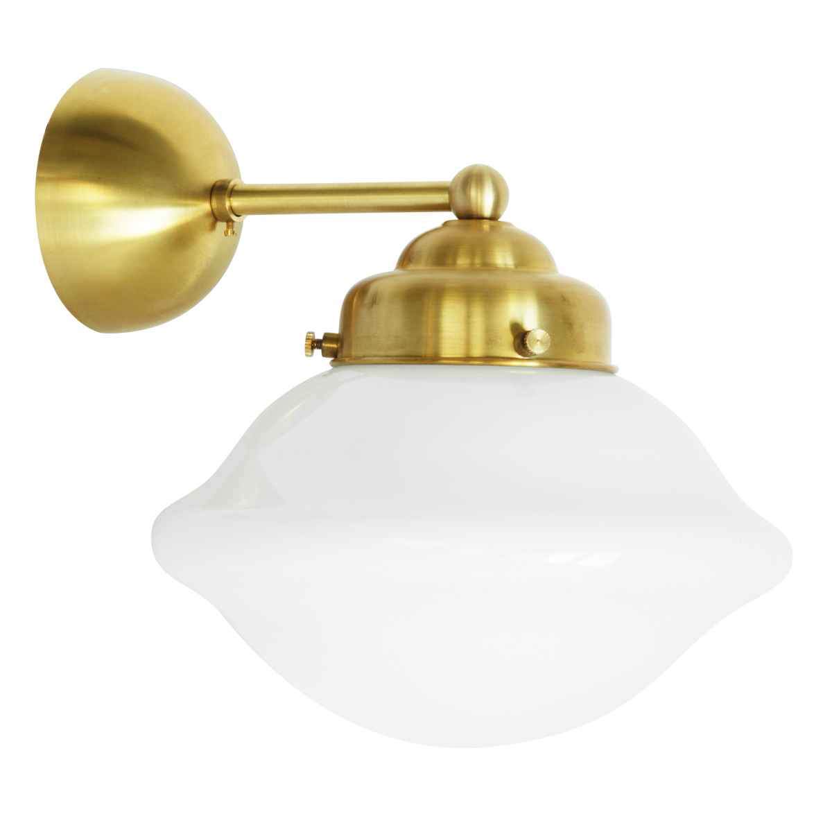 Art déco-Wandleuchte mit abgeflachtem „Saturn“-Opalglas