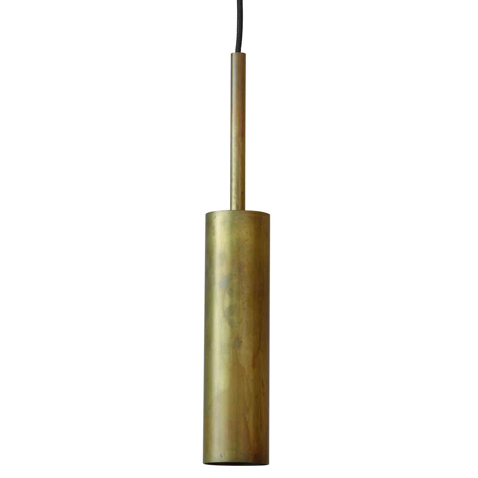 STAB XL: Röhren-Pendelleuchte aus rohem Messing, Ø 6 cm