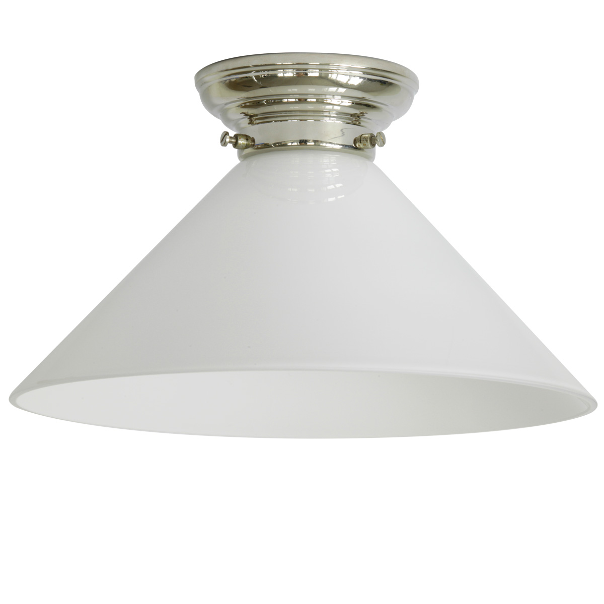Ceiling light with white cylinder shaped glass shade Ø 30 cm