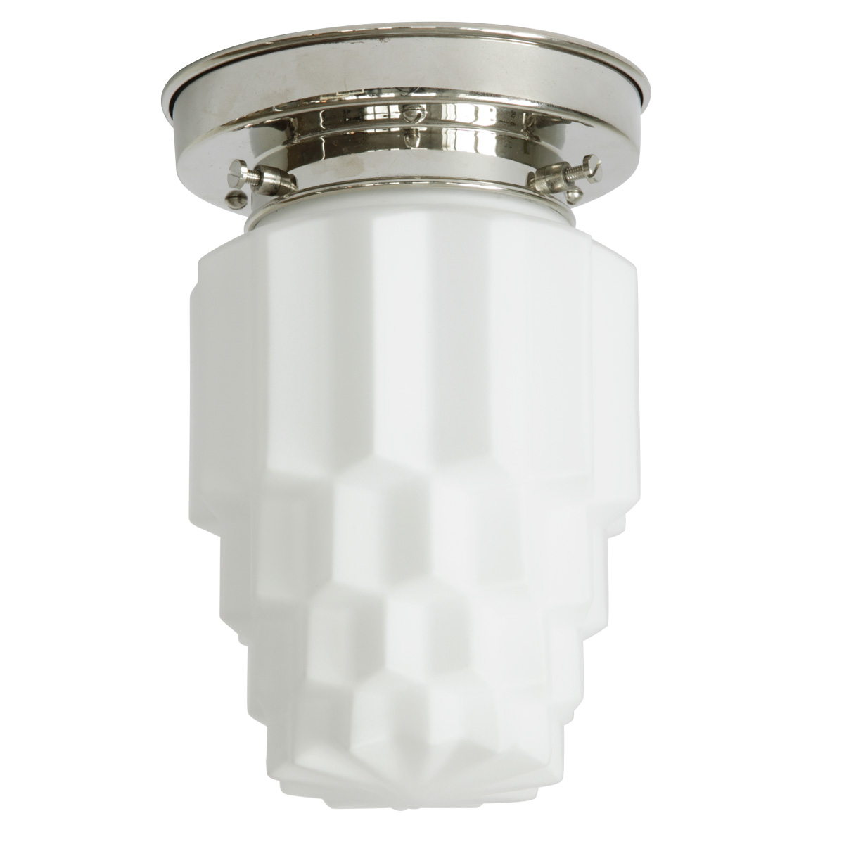 Deckenleuchte mit matt-opalenem Eiskristall-Glas Ø 12 cm