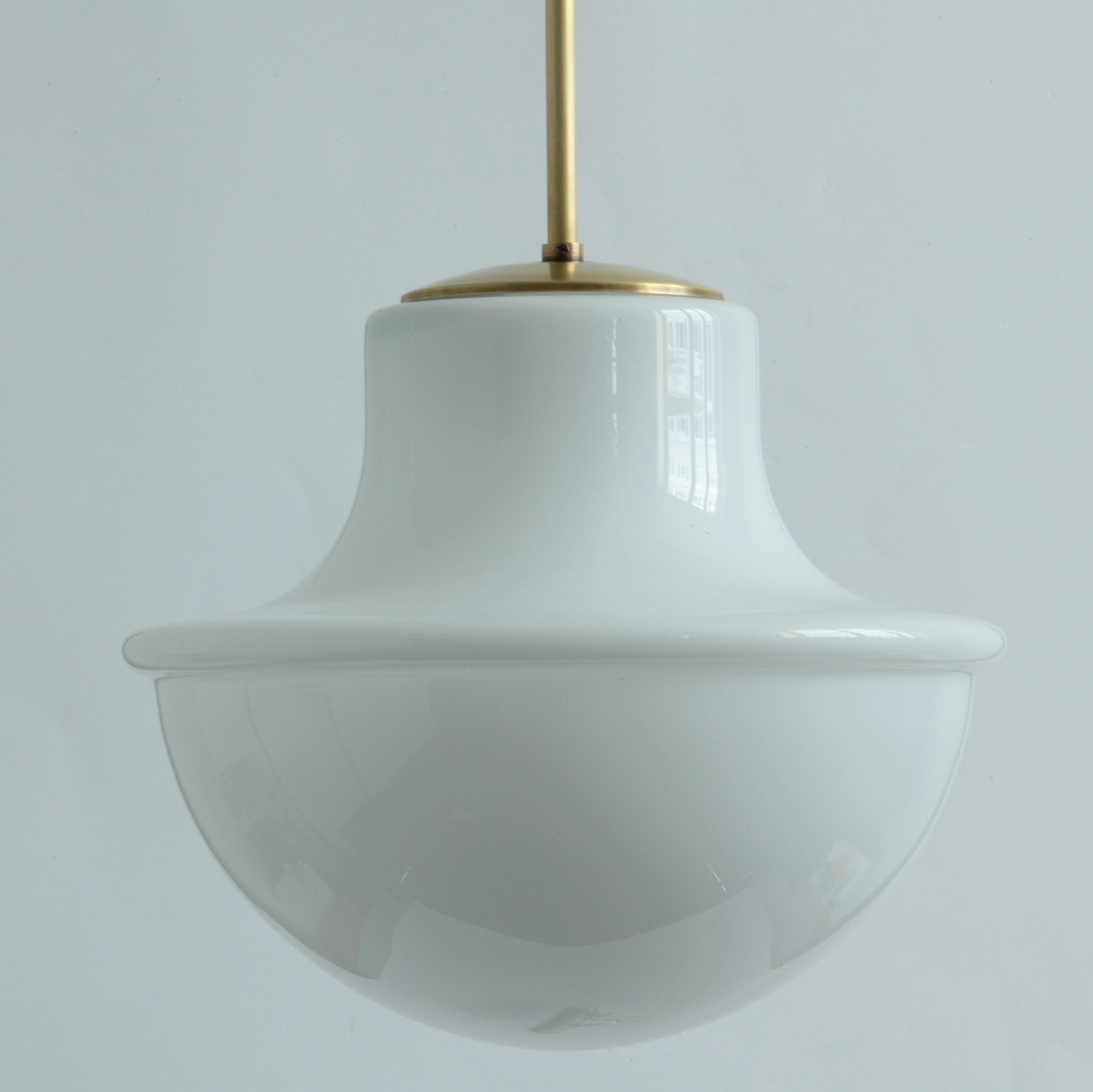 Art Nouveau Pendant Lamp with Unusual Opal Glass Shade