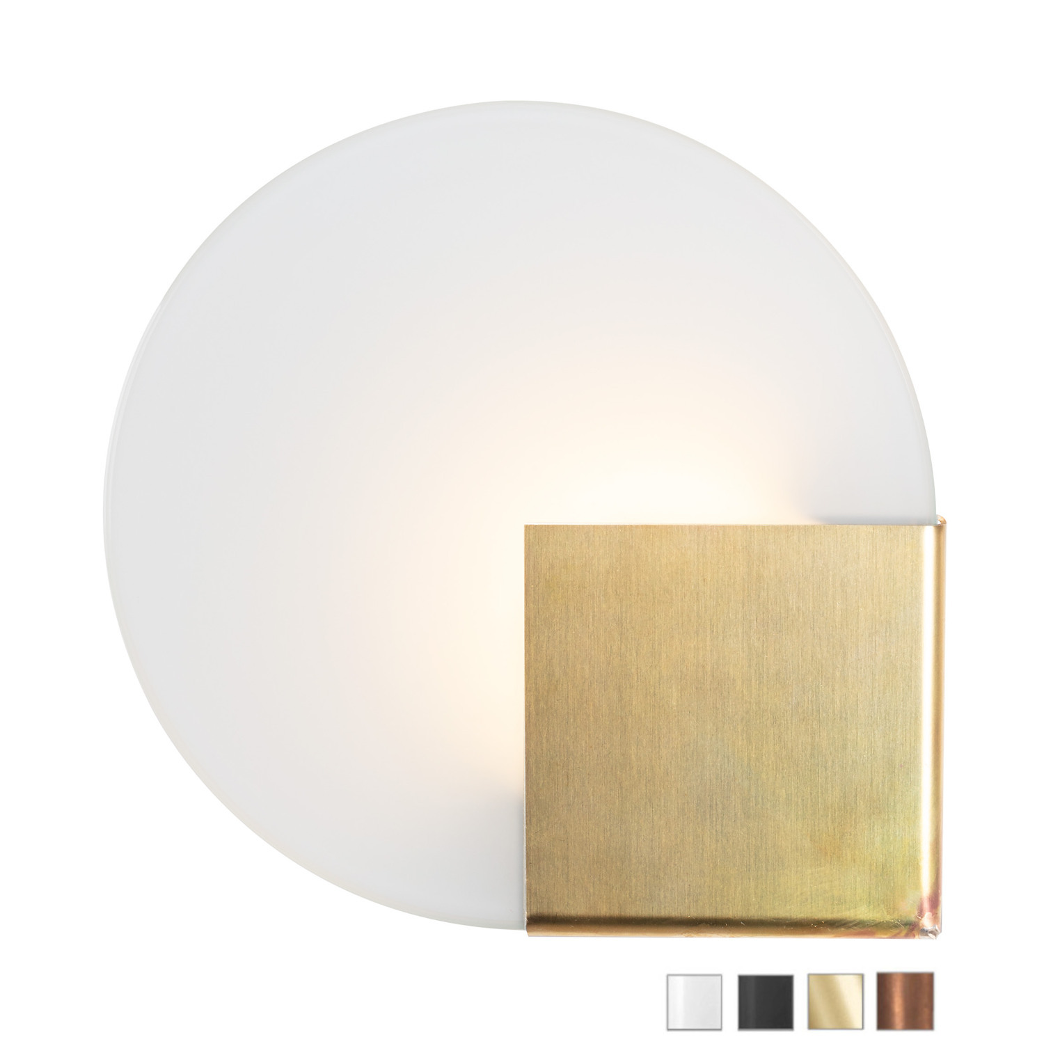 Badezimmer-Wandleuchte SUN mit matter Diffusor-Glasscheibe