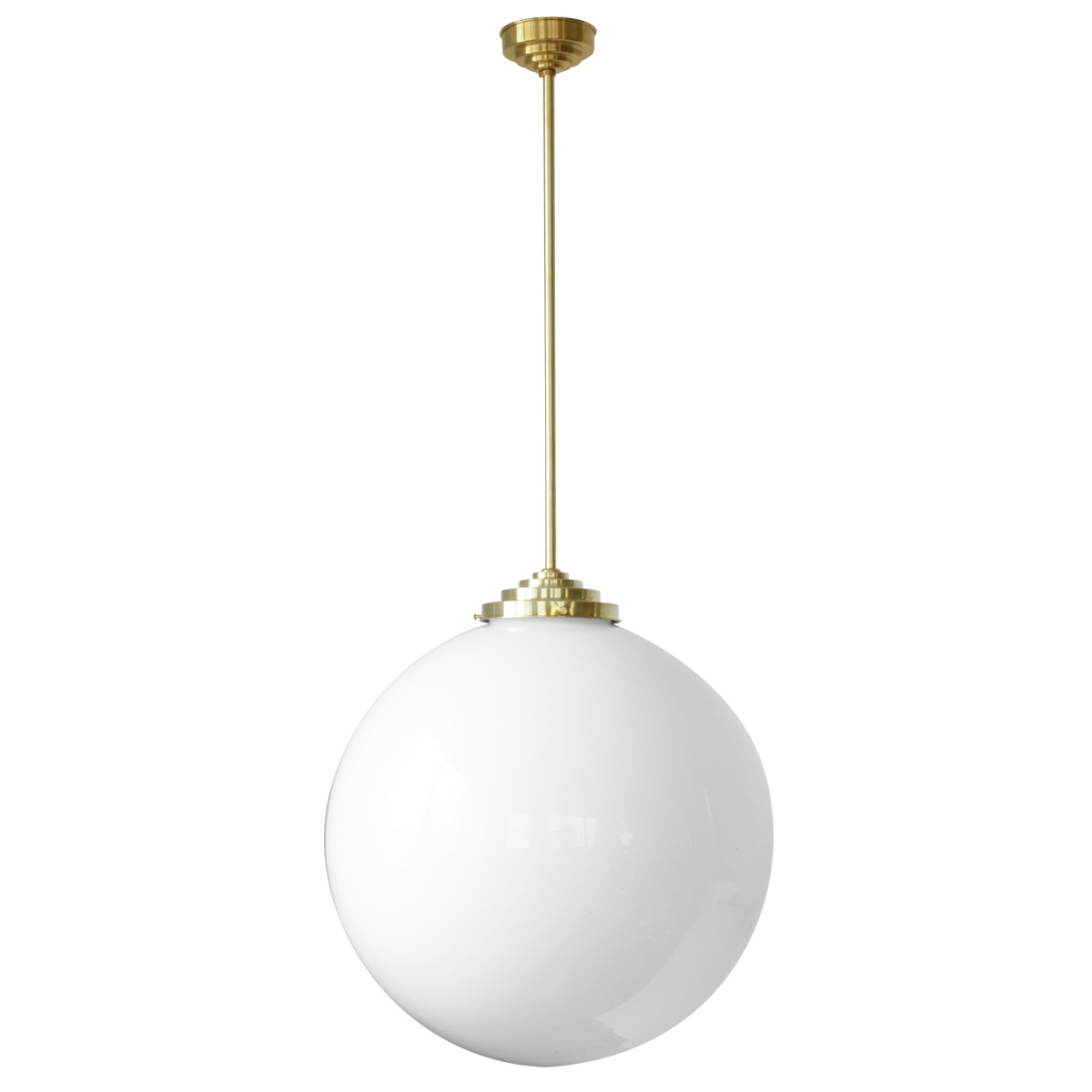 Große Art déco-Leuchte mit großer Glaskugel, Ø bis 60 cm