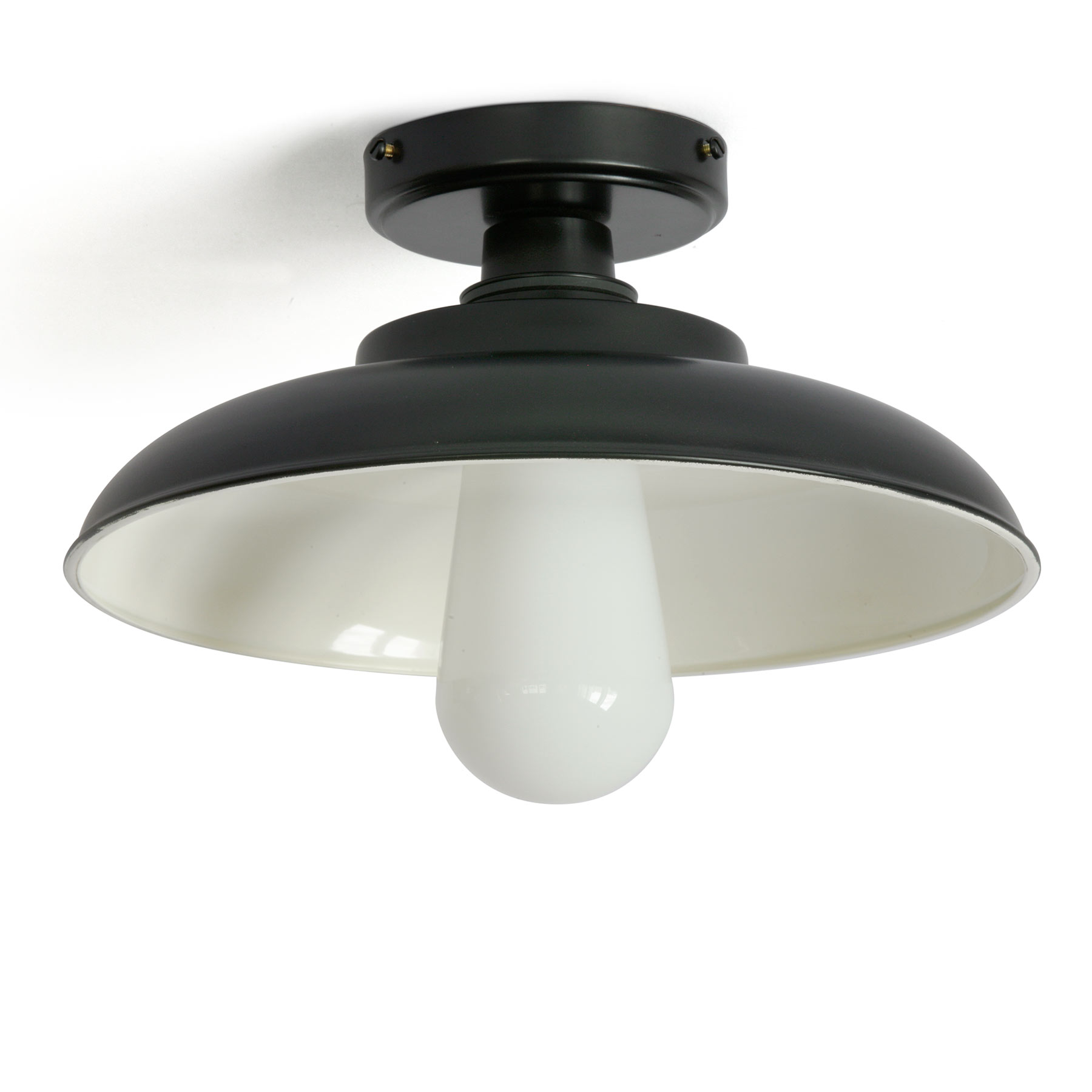 Schwarze oder weiße Badezimmer-Deckenleuchte mit Schirm, IP65, Ø 32 cm