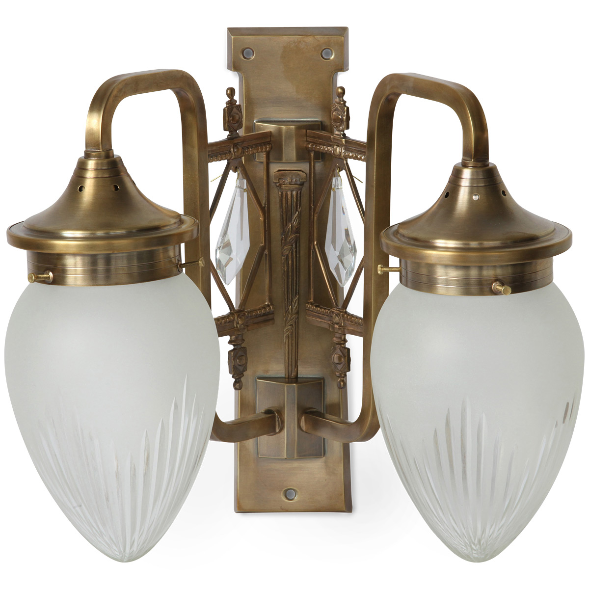 Zweiflammige Jugendstil-Wandleuchte PANNONIA II