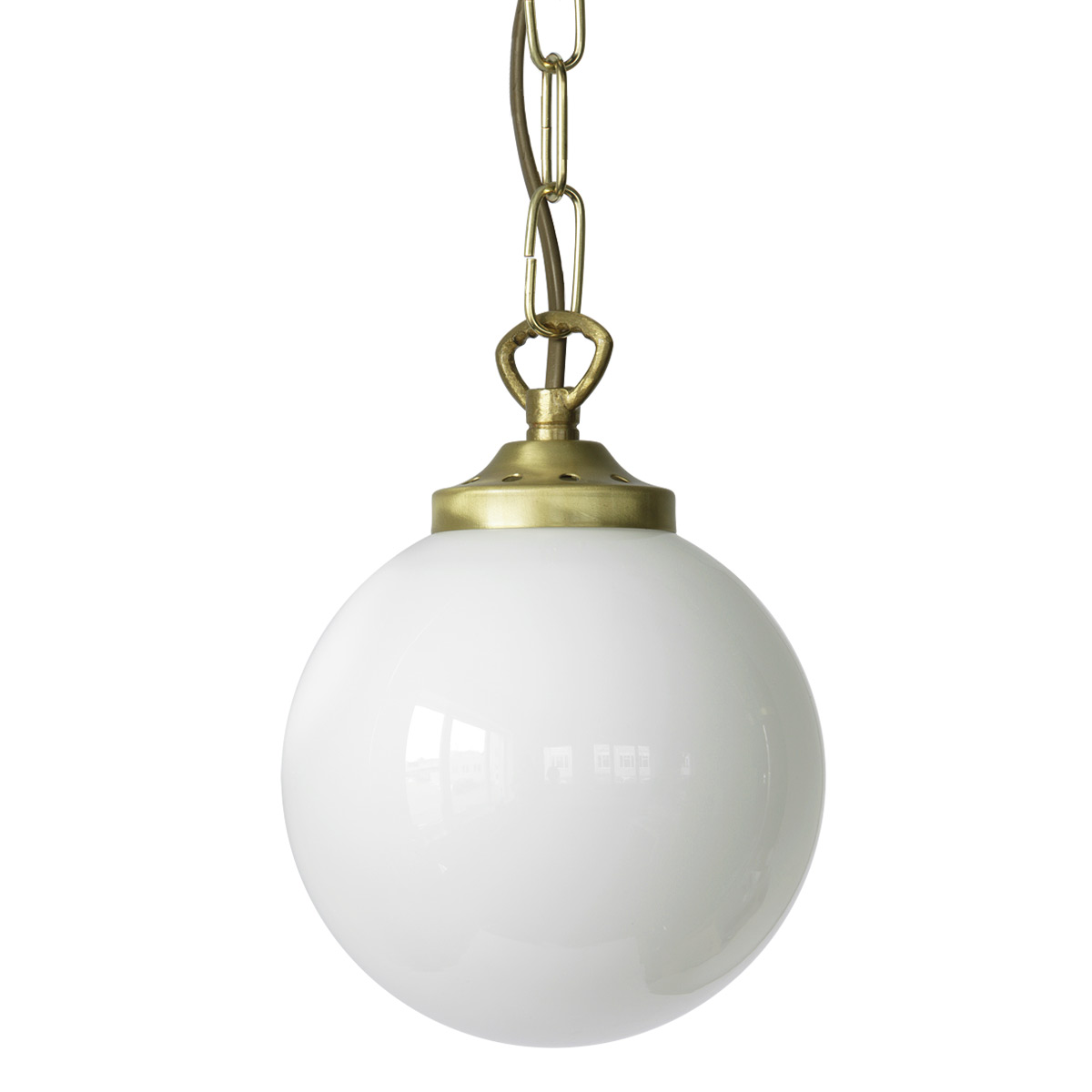 Very small pendulum ball lamp (Ø 14 cm) with chain