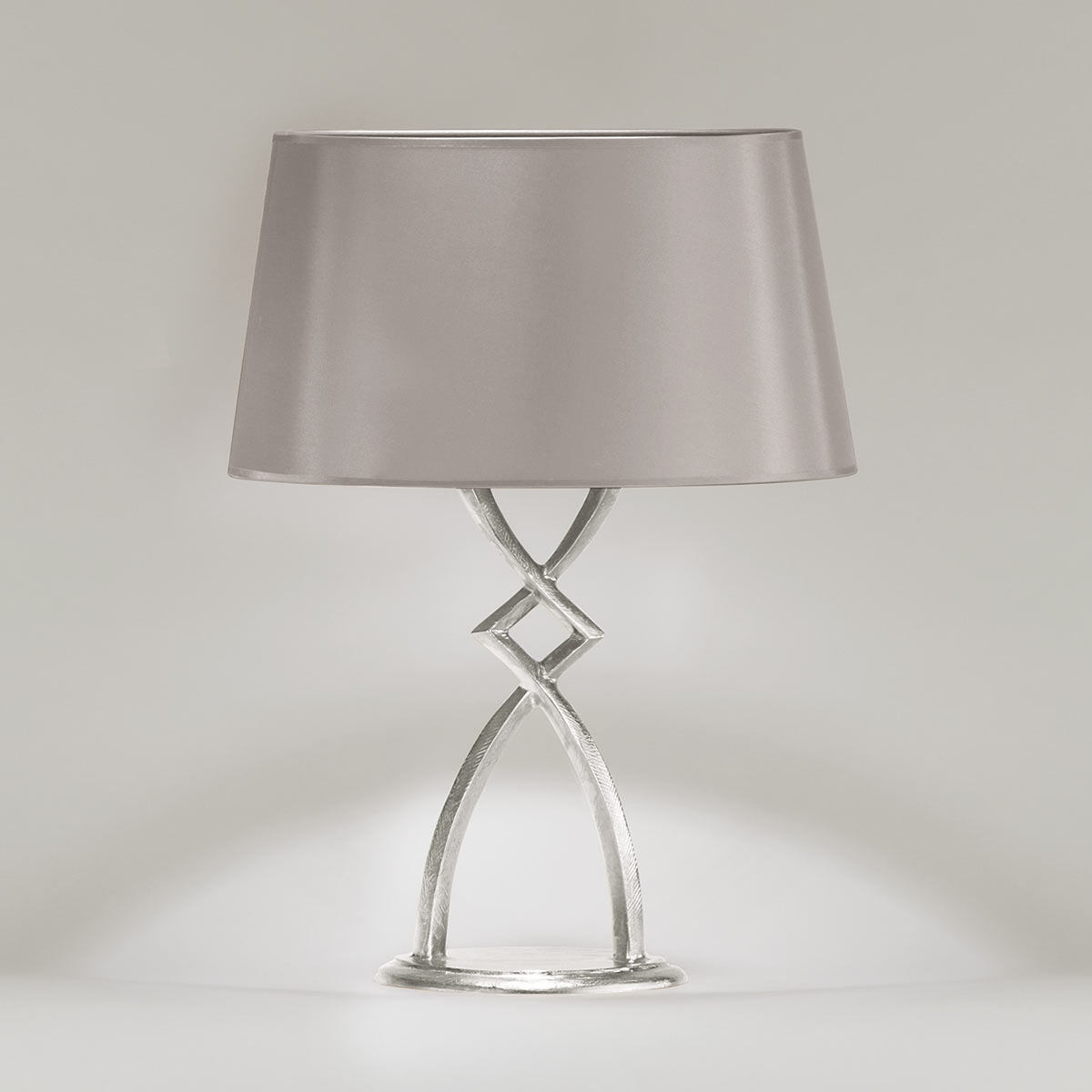 Bronze cast table light MONA with fabric shade