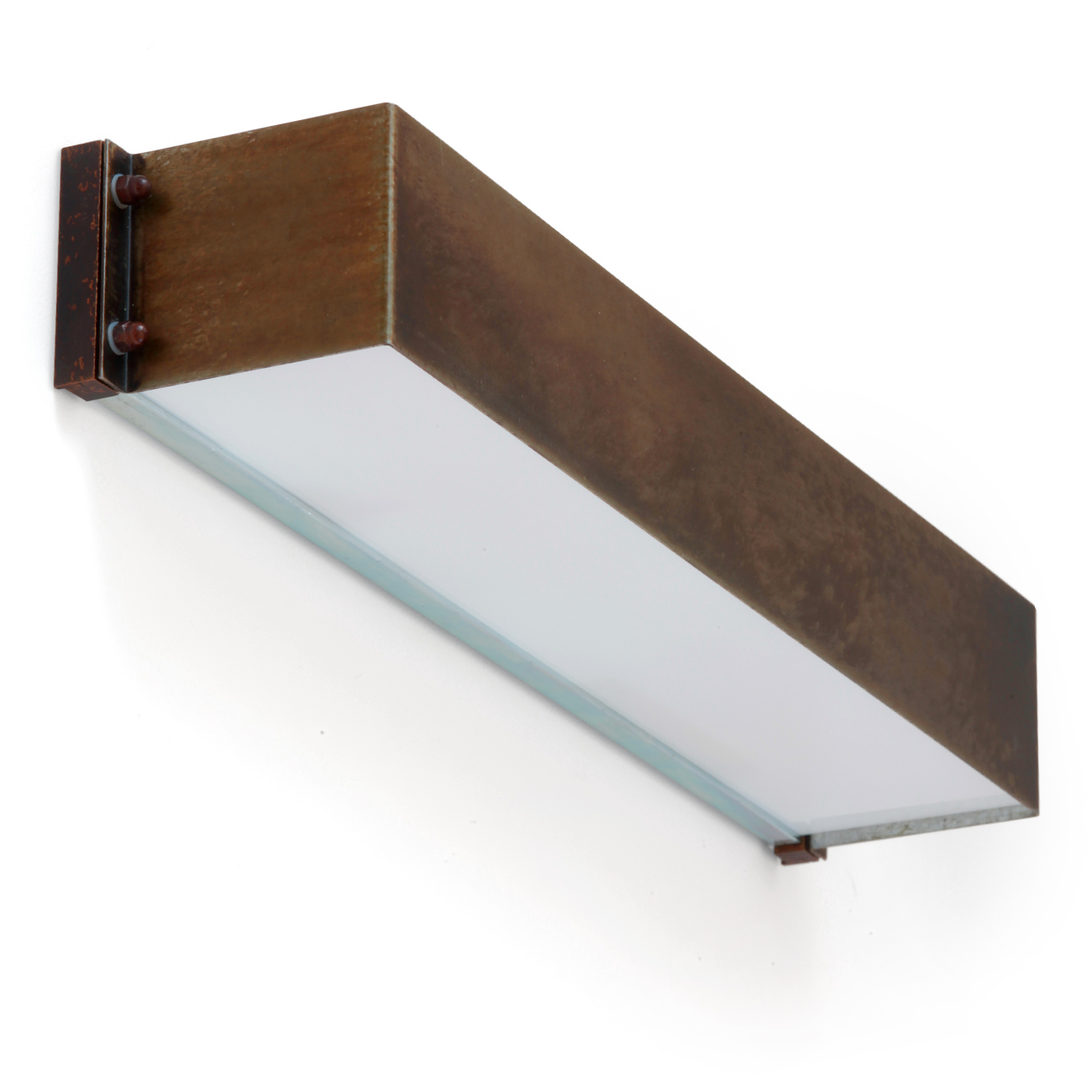 Up-down-Fluter-Wandleuchte SI.A5, Messing patina, rechteckig
