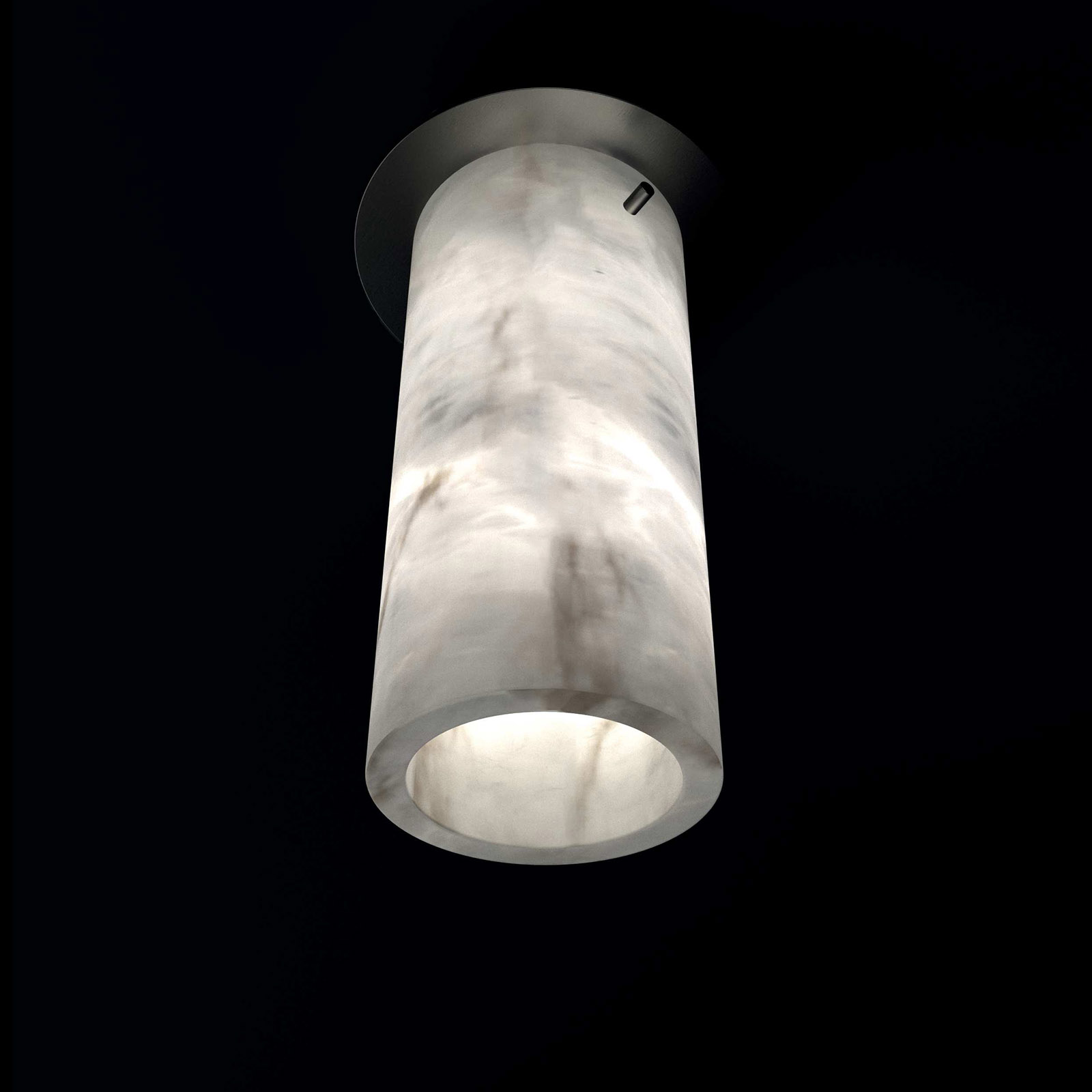 Kleine Zylinder-Deckenleuchte aus Alabaster POSEIDONE, Ø 10 cm