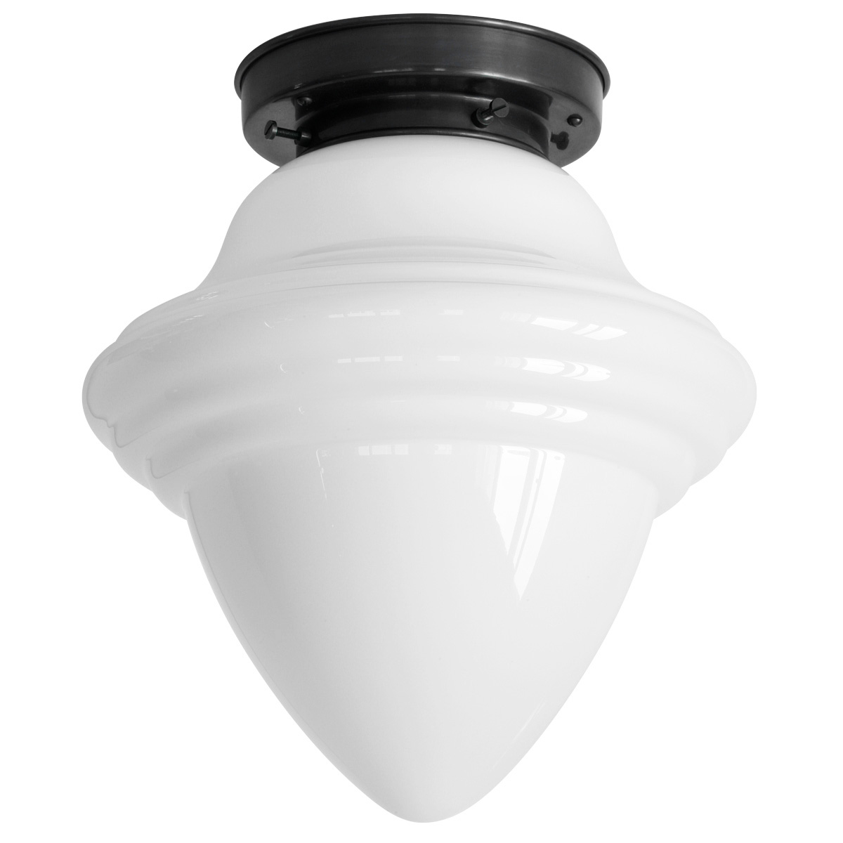 Deckenleuchte mit Art déco-Opalglas „Eichel“ Ø 27 cm