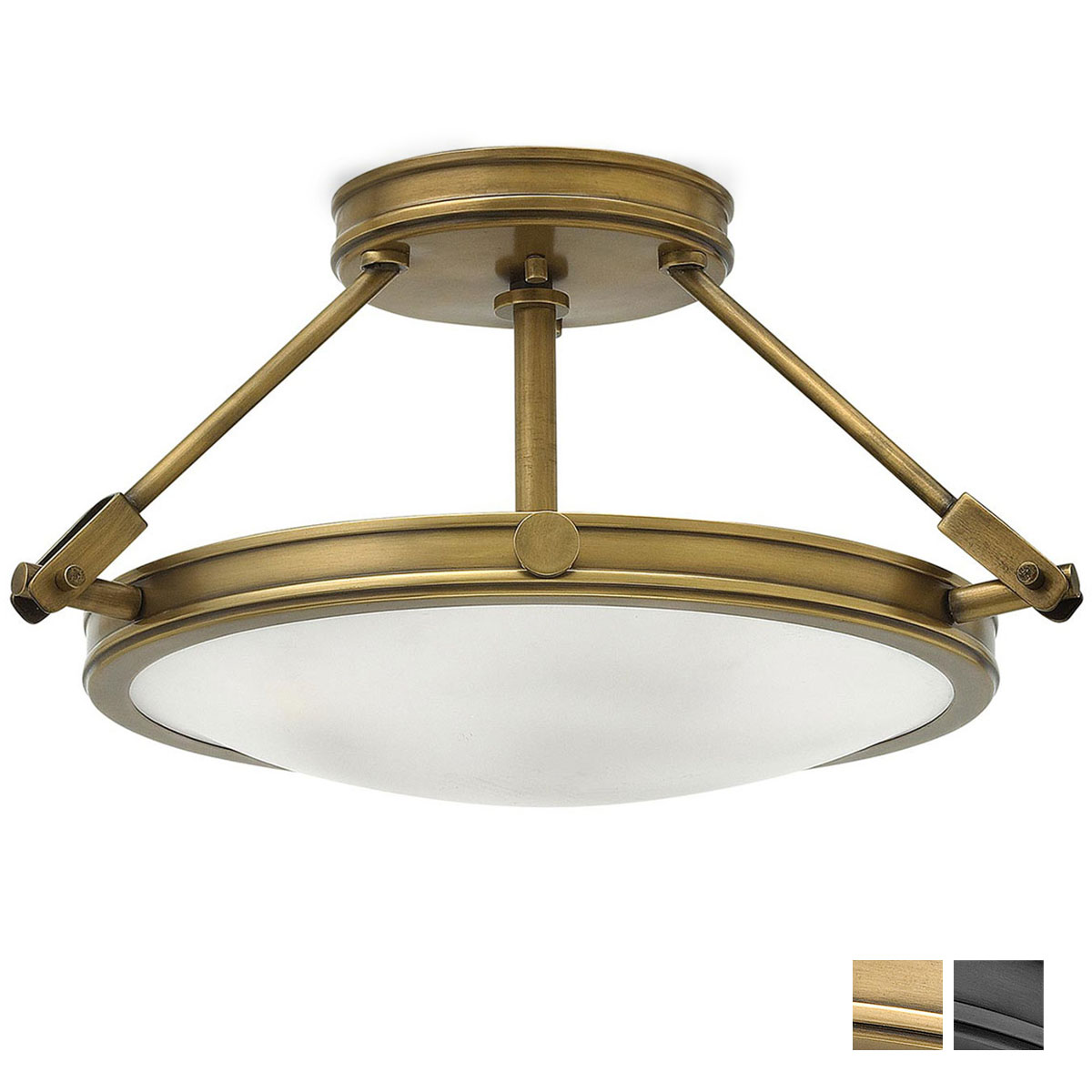 Abgehängte Deckenleuchte mit Opalglas-Scheibe, Ø 42 cm