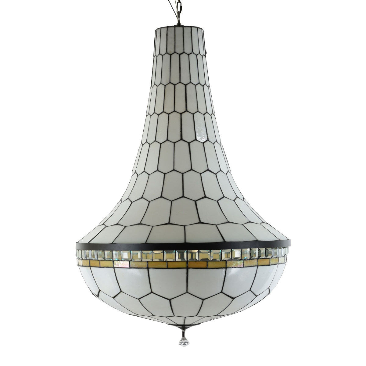 Large handcrafted Luzetten light made of Tiffany glass Ø 85 cm