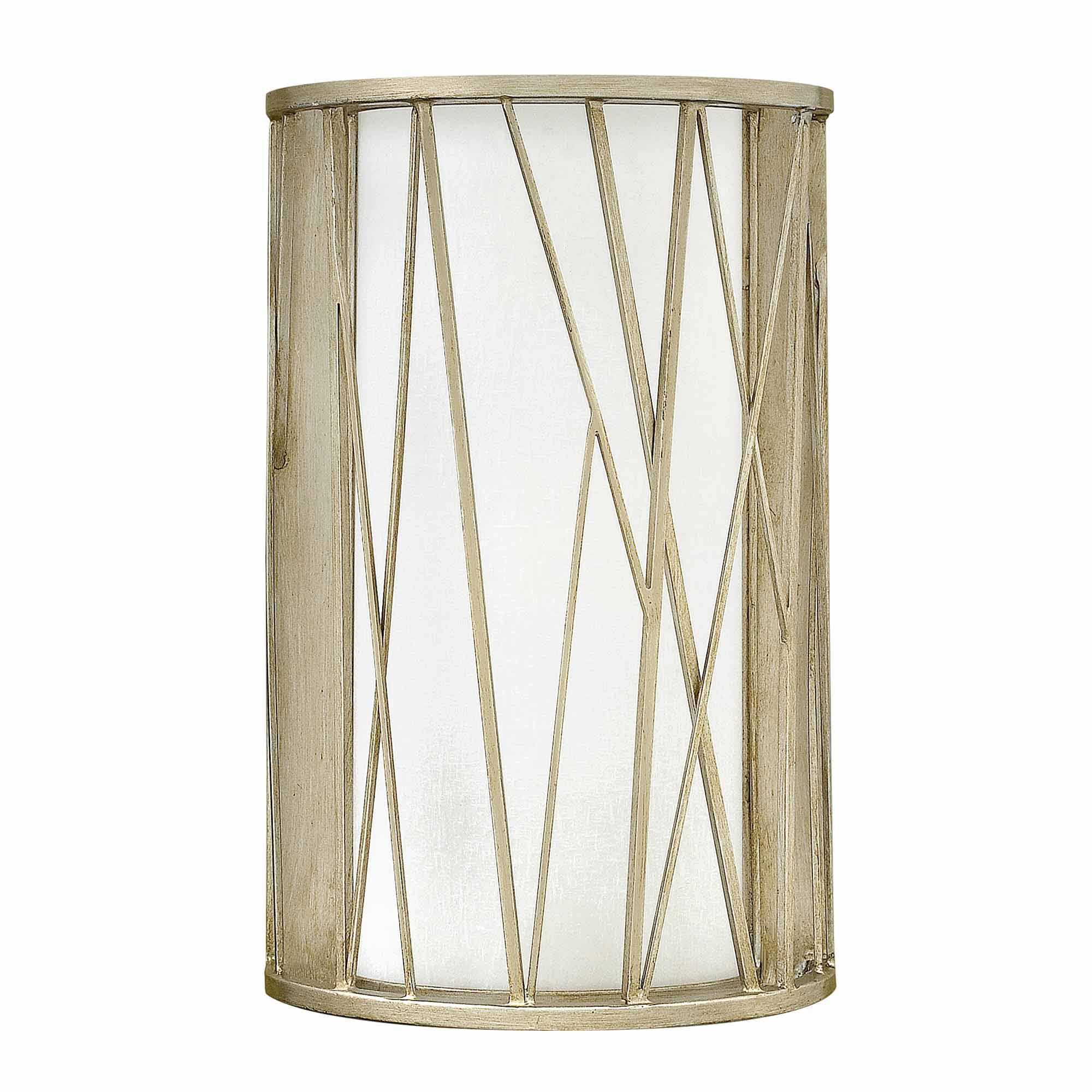 Moderne, halbrunde Wandleuchte mit Stoffschirm