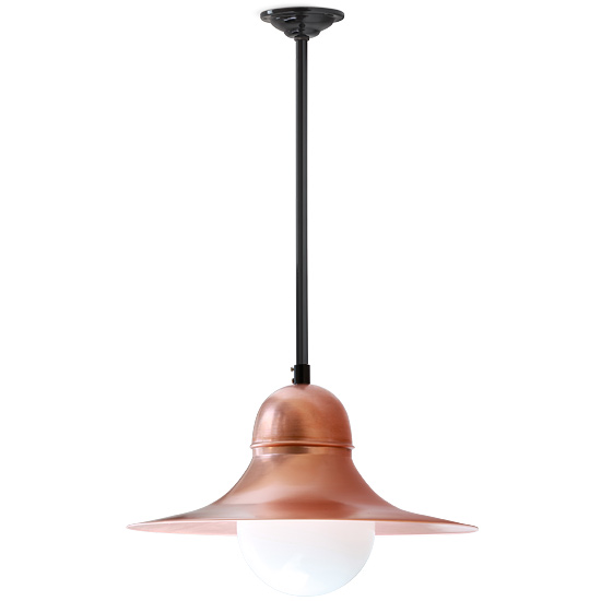 SIEGEN Pendant Light with Copper Shade and Glass Sphere