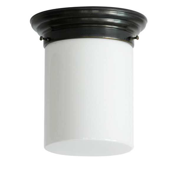 Art déco-Deckenlampe mit Zylinder-Opalglas Ø 16/21 cm