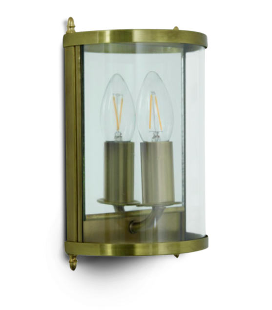 Classic Half Lantern: Small Glazed Candle Wall Light from France