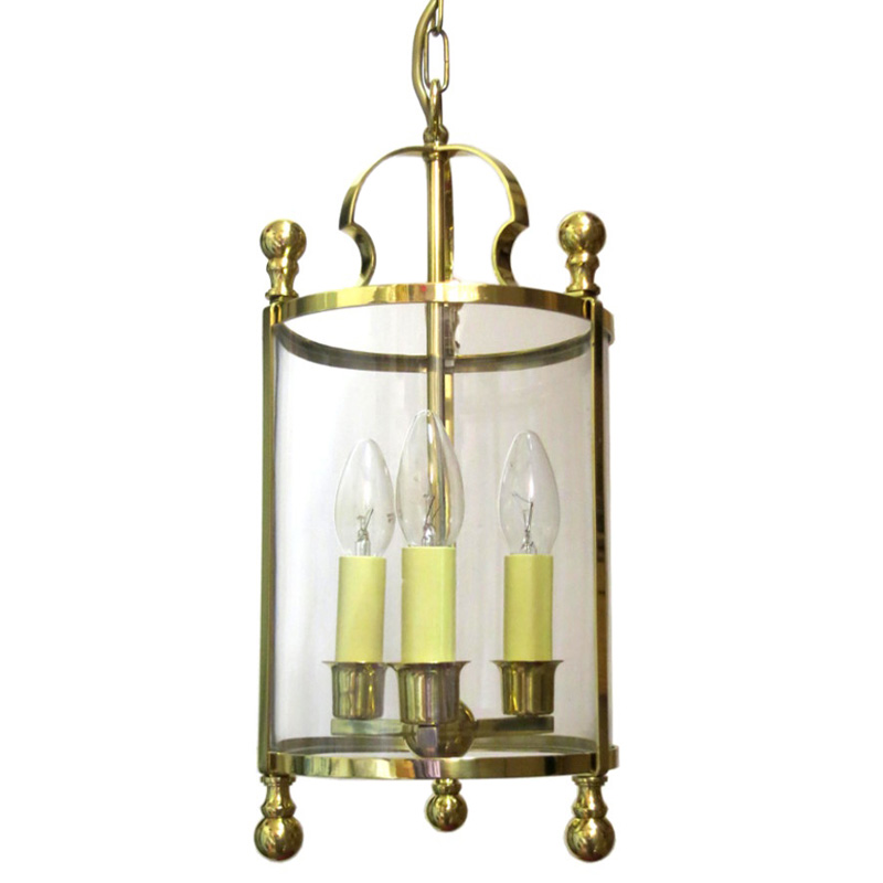 Dreiflammige Hängelaterne an Kette mit Zylinderglas