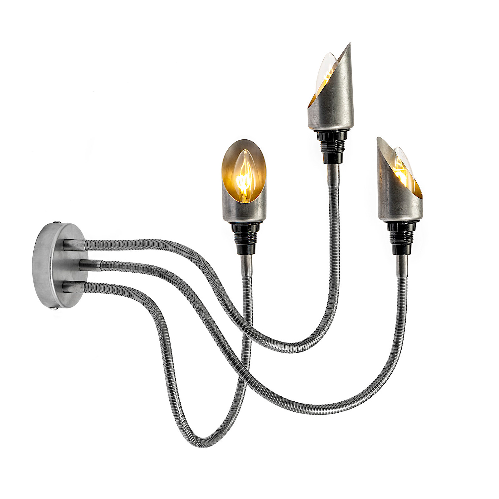 Flexible Wall Light DREIARM LANG with Cylinder Shade