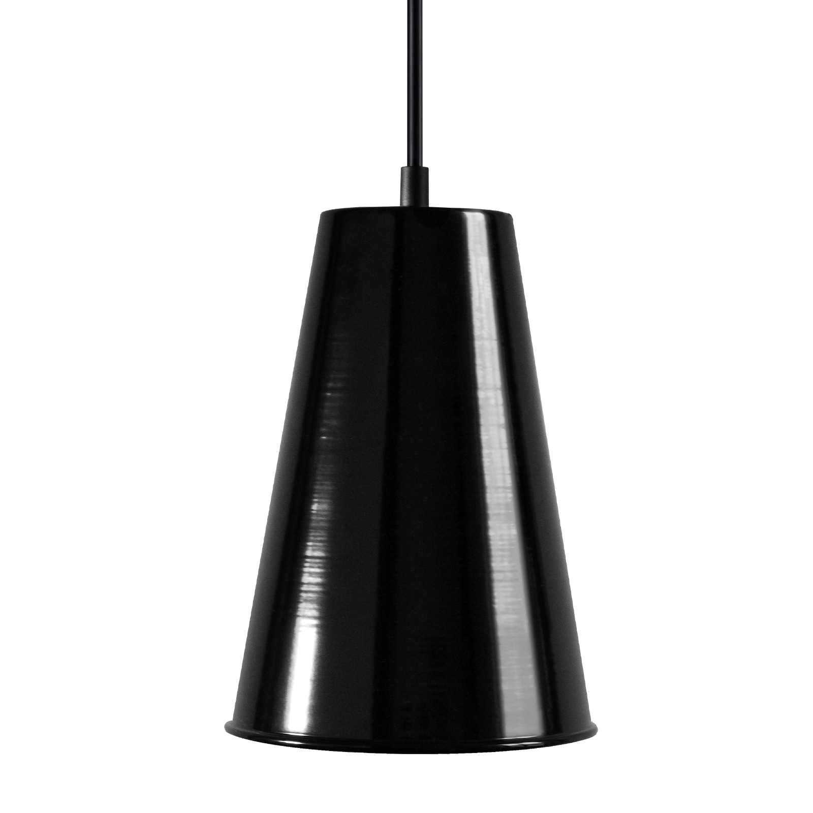 Pendant Light with Deep, Conic Spun Steel Shade FRIEDBERG