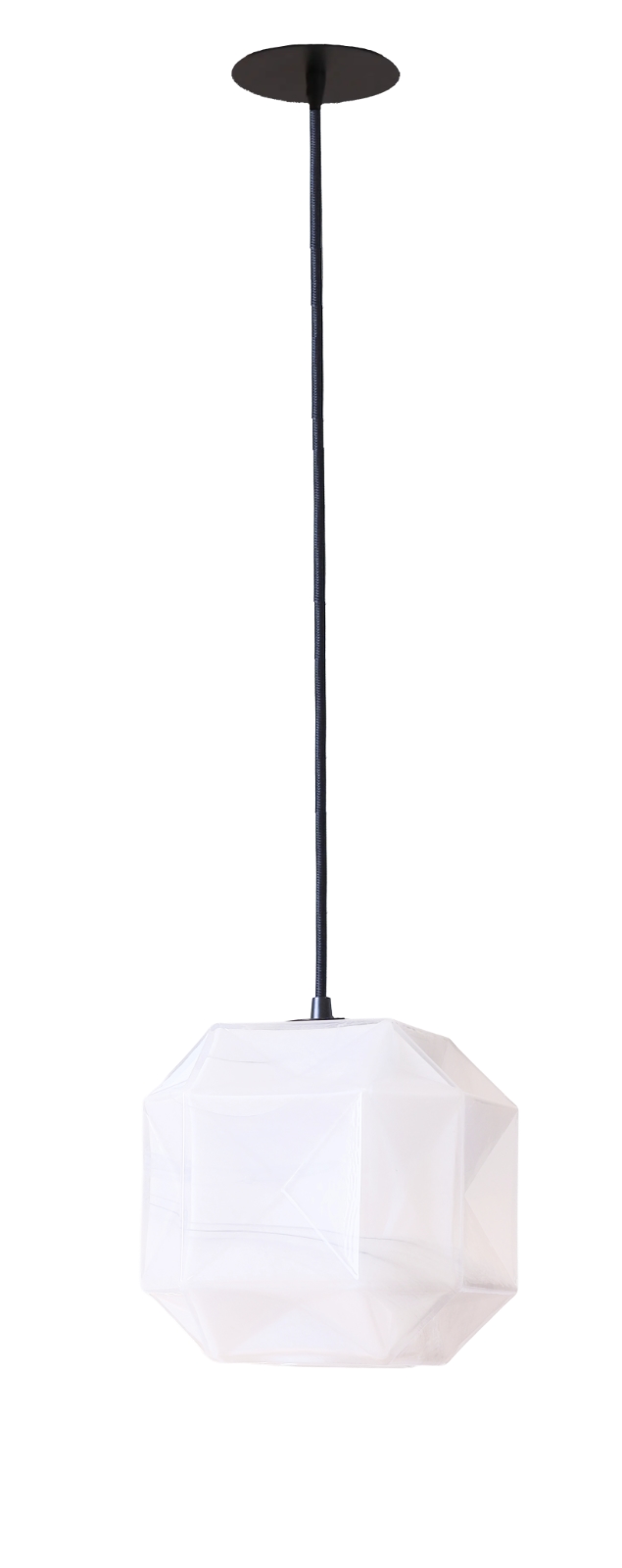 Small Cube Pendant Lamp Made of Marbled Textured Glass, Fig. 6