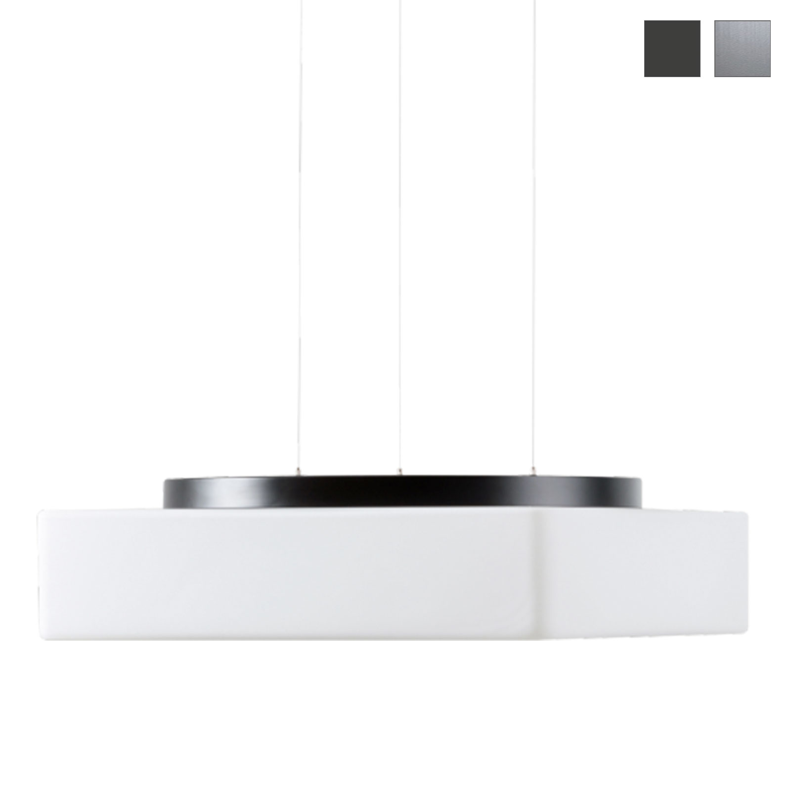Quadratische Opalglas-Hängeleuchte LINETA LED 44 cm