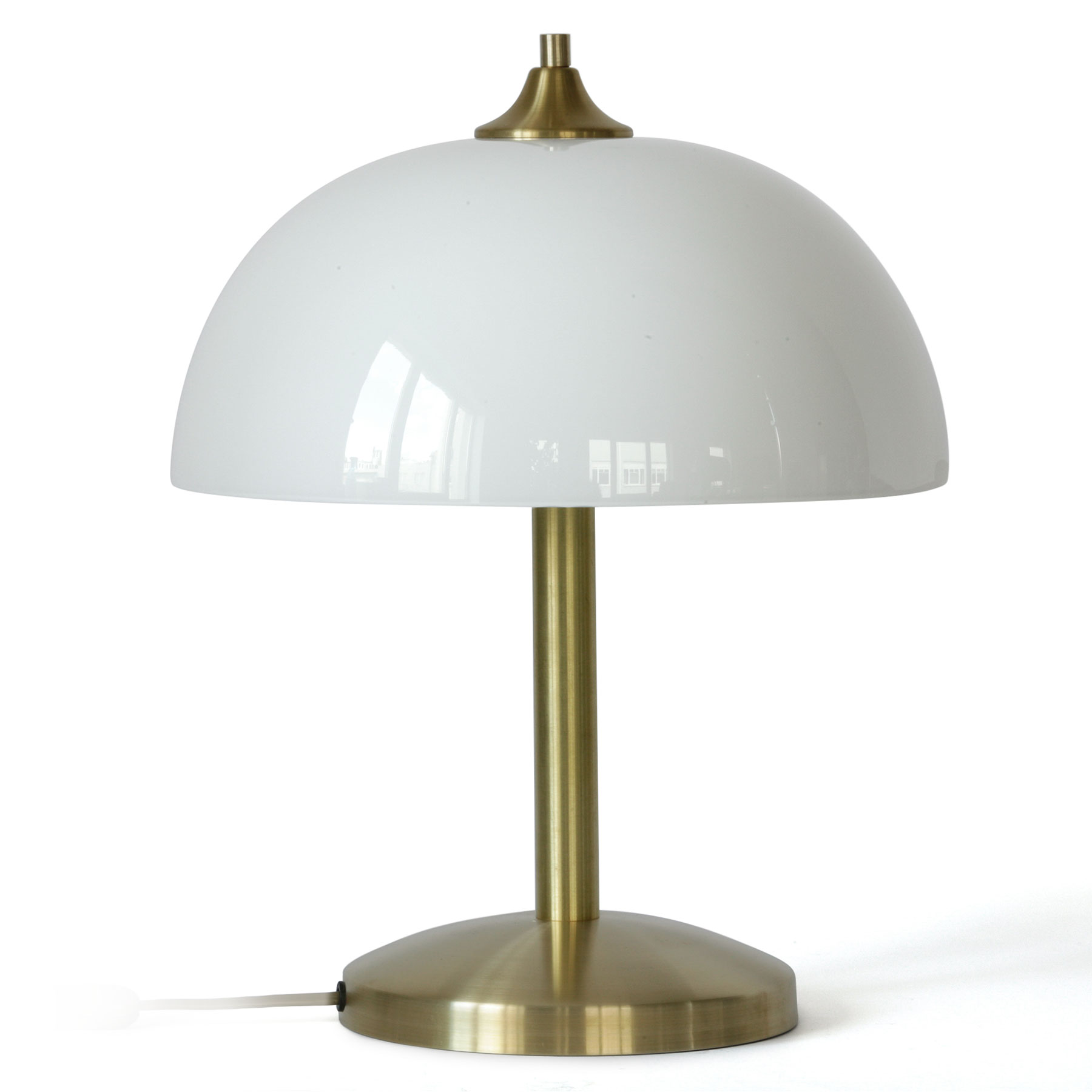 Art Deco table lamp with hemispherical opal glass