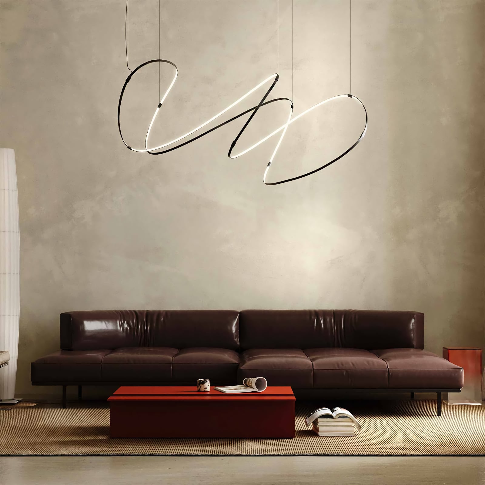 Futuristic Designer LED Pendant Light Zigouzi, 150–180 cm