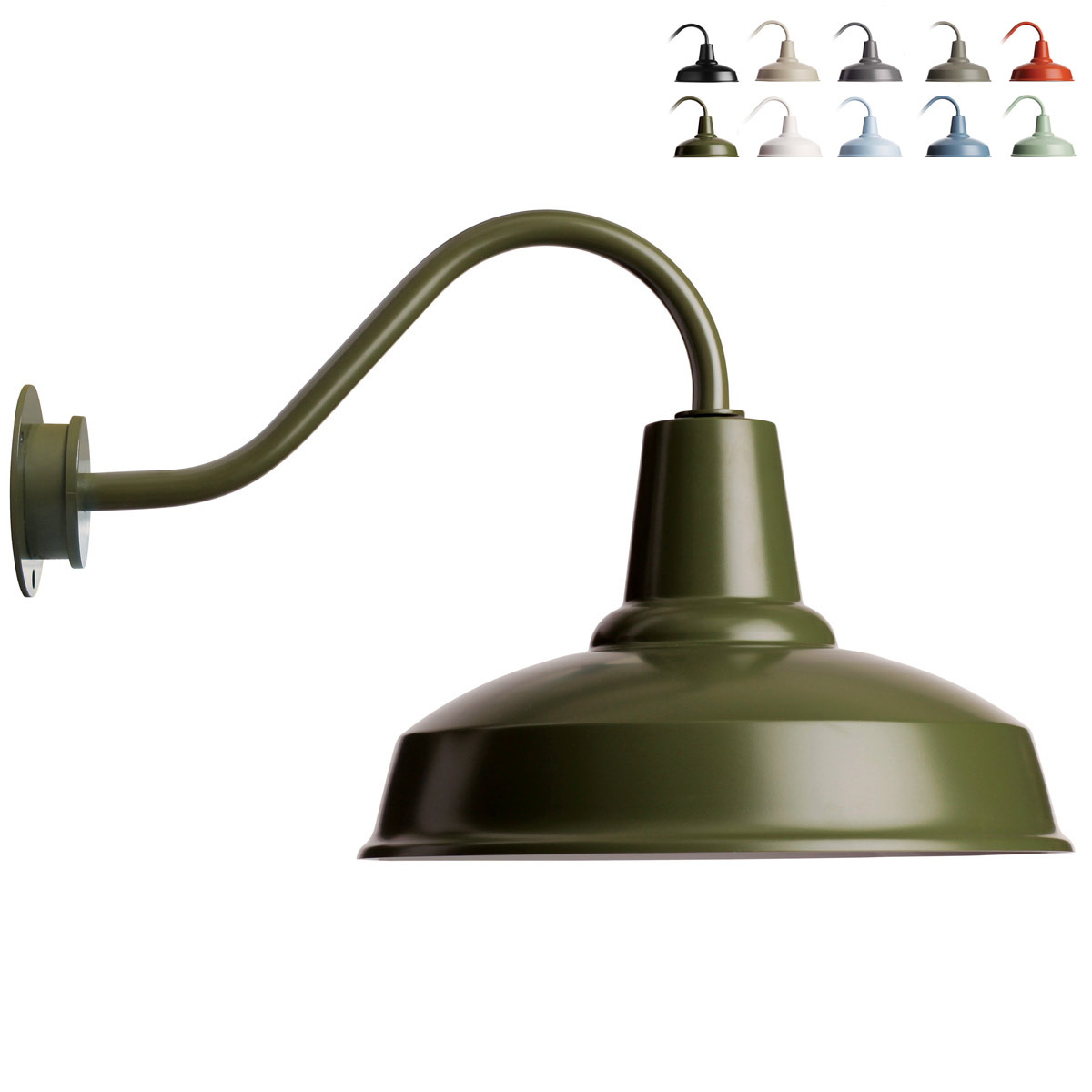BARN LAMP: Klassische Schwanenhals-Wandleuchte aus Aluminium