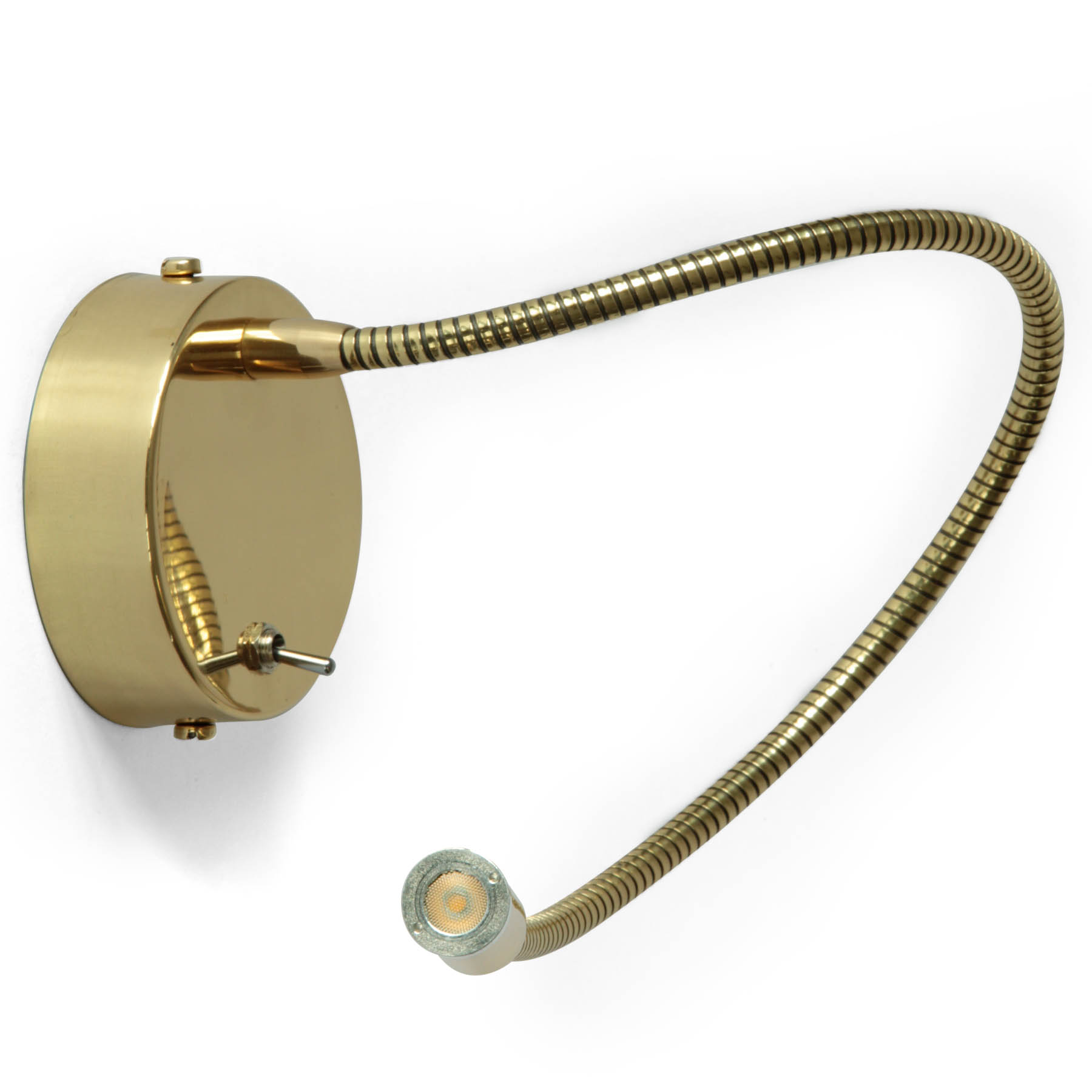 Französischer Messing-Wandstrahler mit 40 cm langem flexiblem Arm