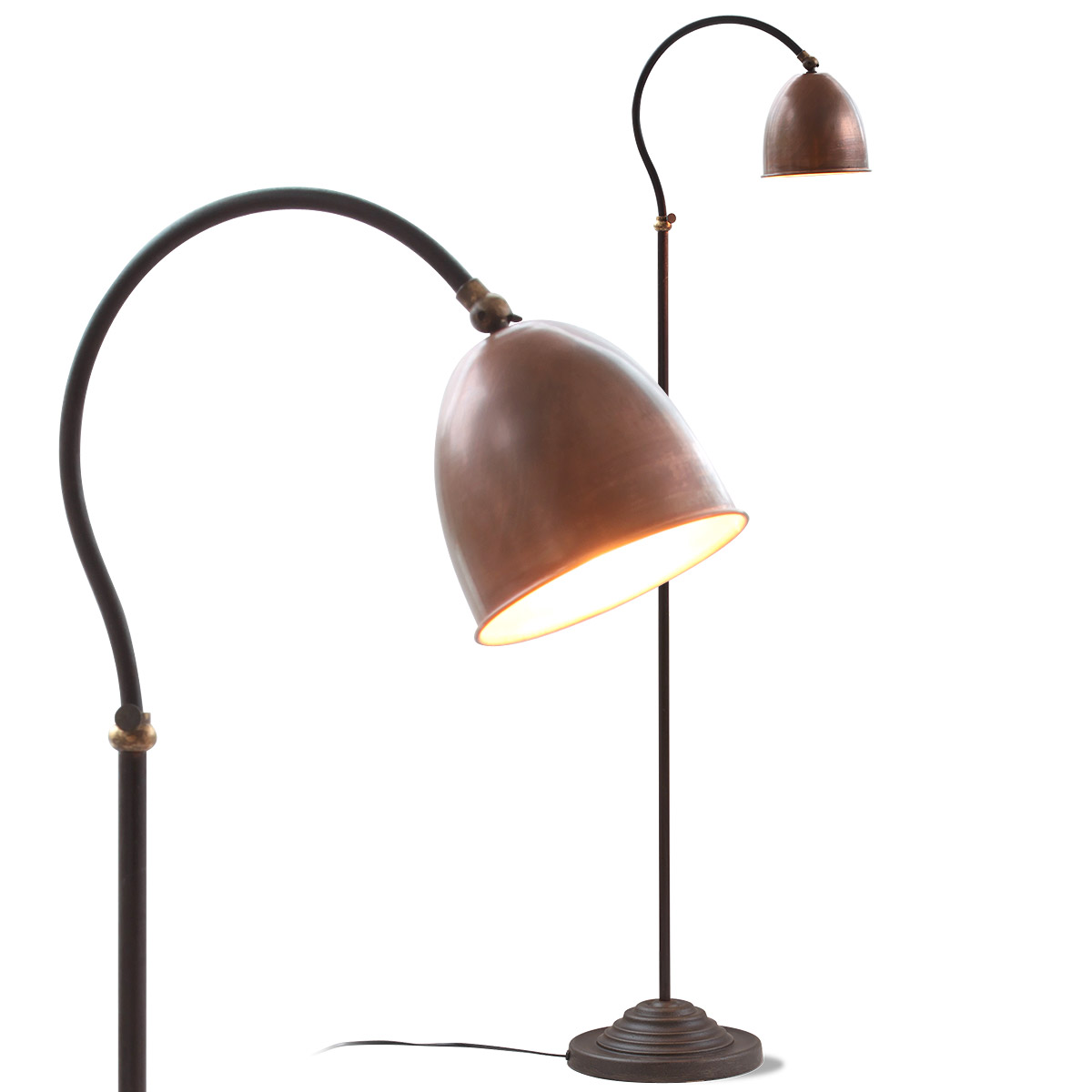 GARDE Stehlampe mit kleinem Kupferschirm