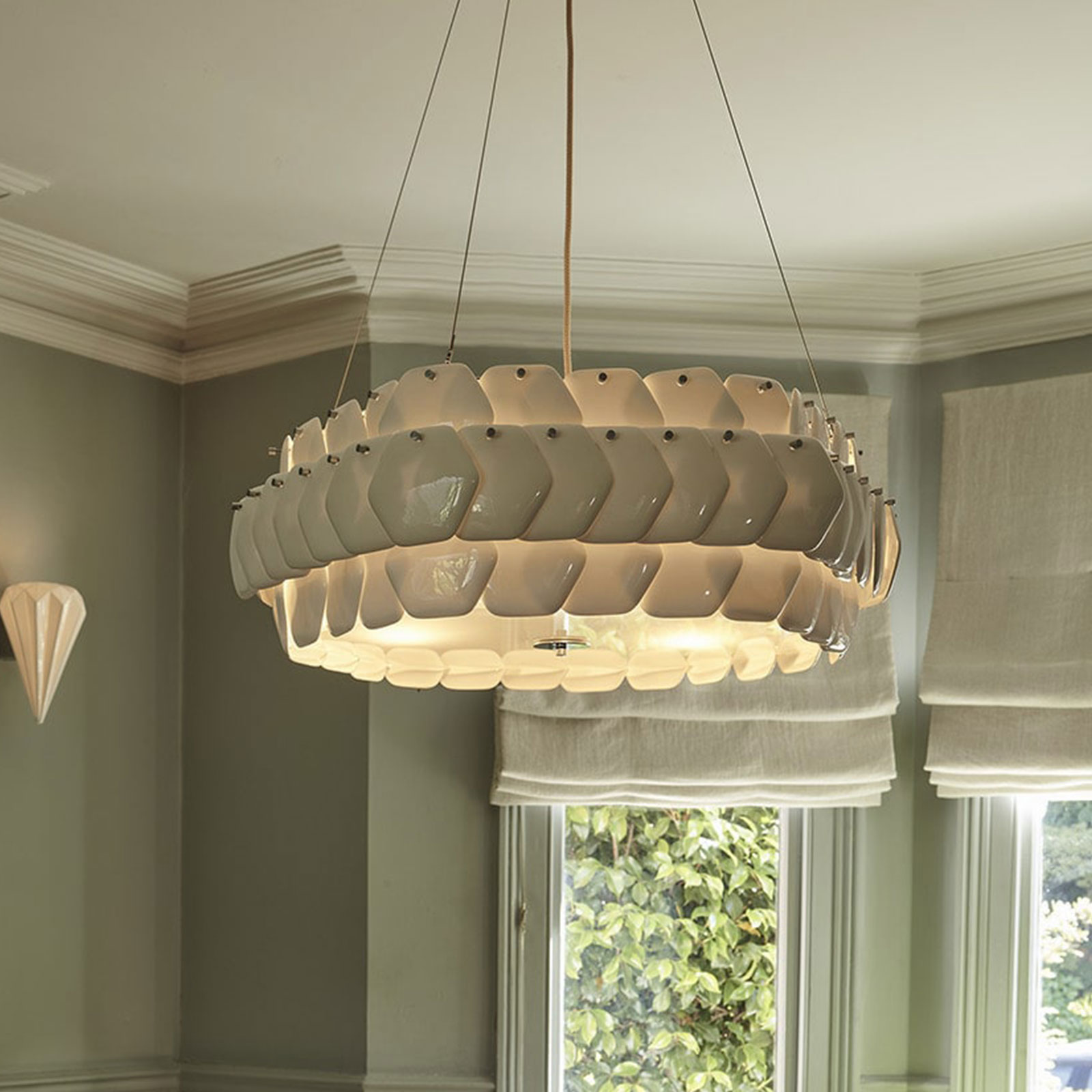 Impressive Porcelain Scale Chandelier CRANTON 25 Pendant