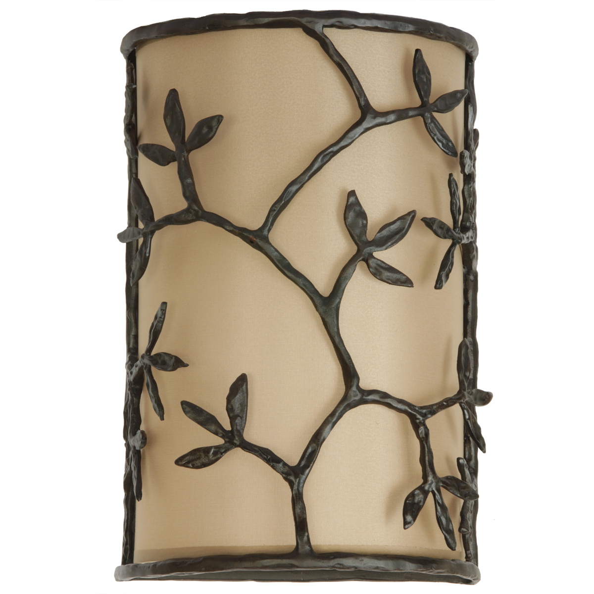 Flache Bronze-Wandleuchte OMBELLE mit Textilschirm
