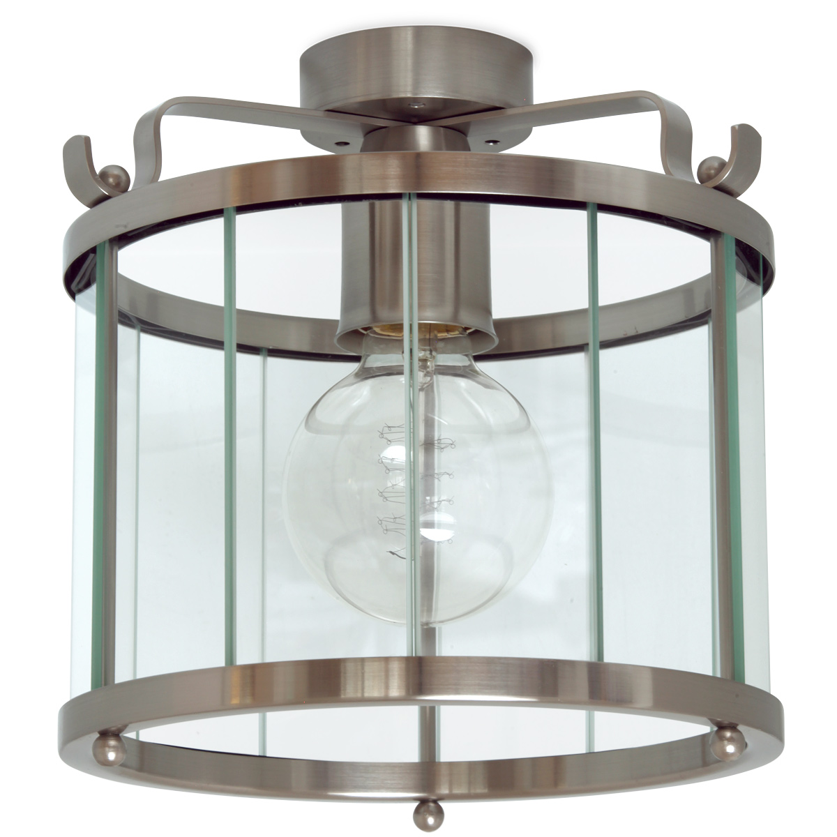 AUGSBURG Glasstreifen-Deckenleuchte aus Messing Ø 21 cm