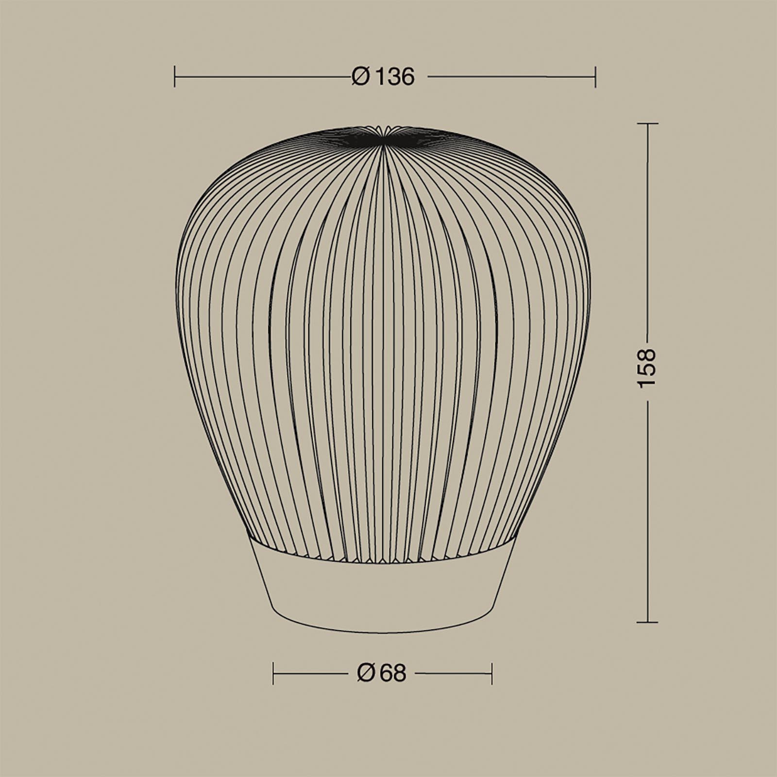 Small Table Lamp with Pleated Glass Shade Plissee T2, Fig. 9
