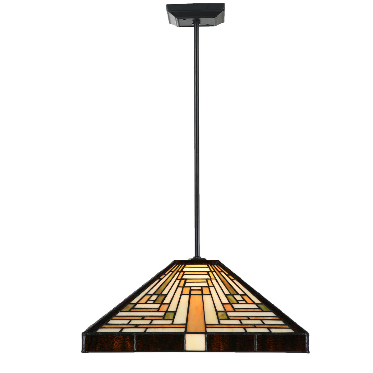 Glass ar suspension ceiling light with Tiffany shade