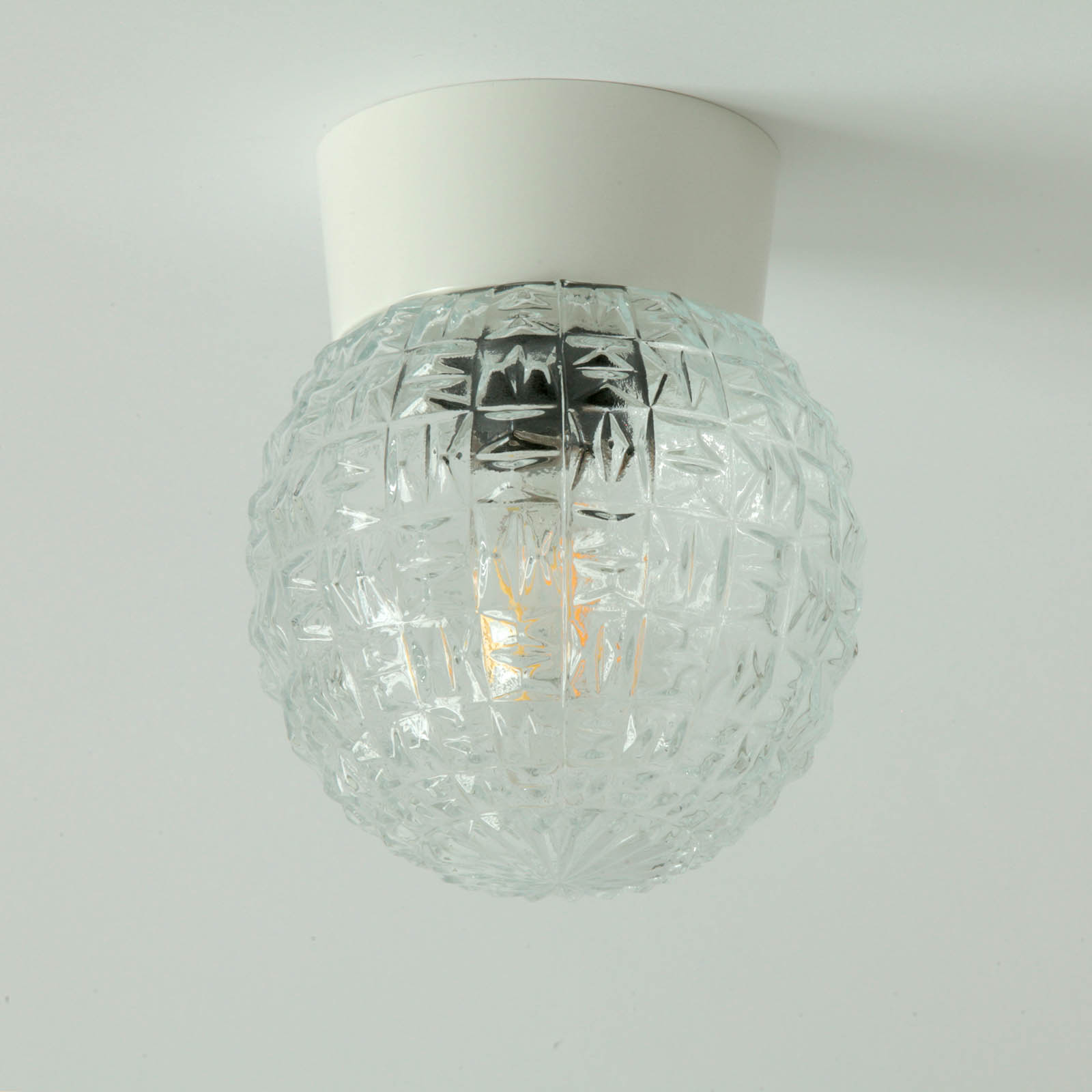 Bakelite Base Ceiling Light with Clear Textured Glass, Fig. 4