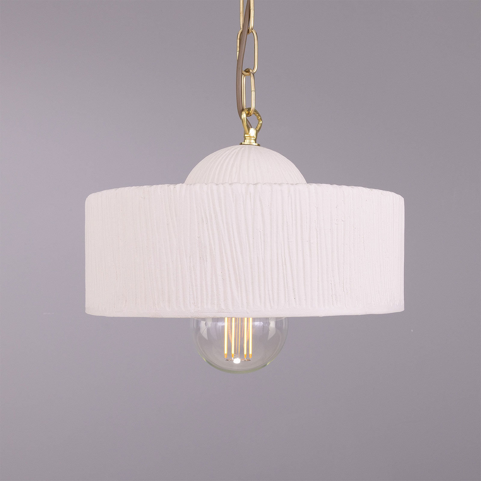 White Ceramic Pendant Lamp with Cylindrical Shade, Ø 28 cm, Fig. 3