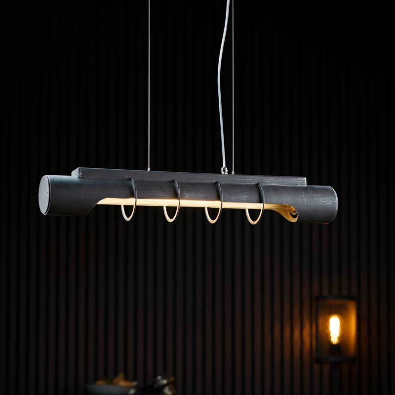 Handgefertigte Röhren-Hängeleuchte im Industrial-Style HL2741